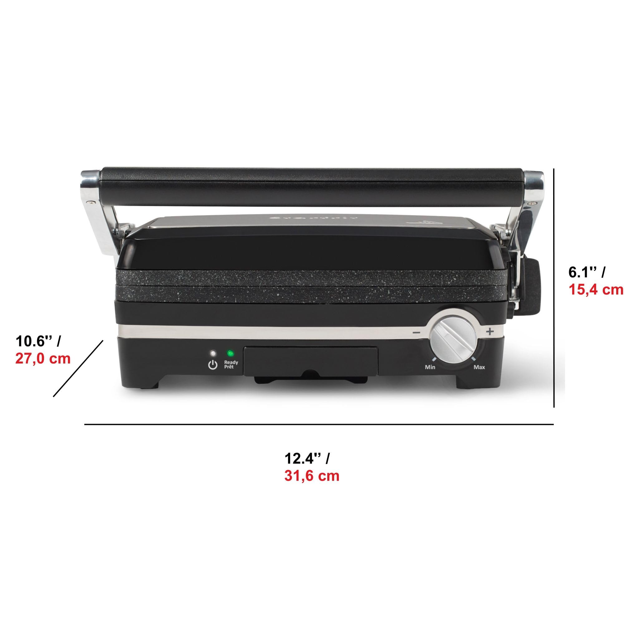 Starfrit 024505-002-0000 The Rock 1,500-Watt Panini Maker With Reversible Plates