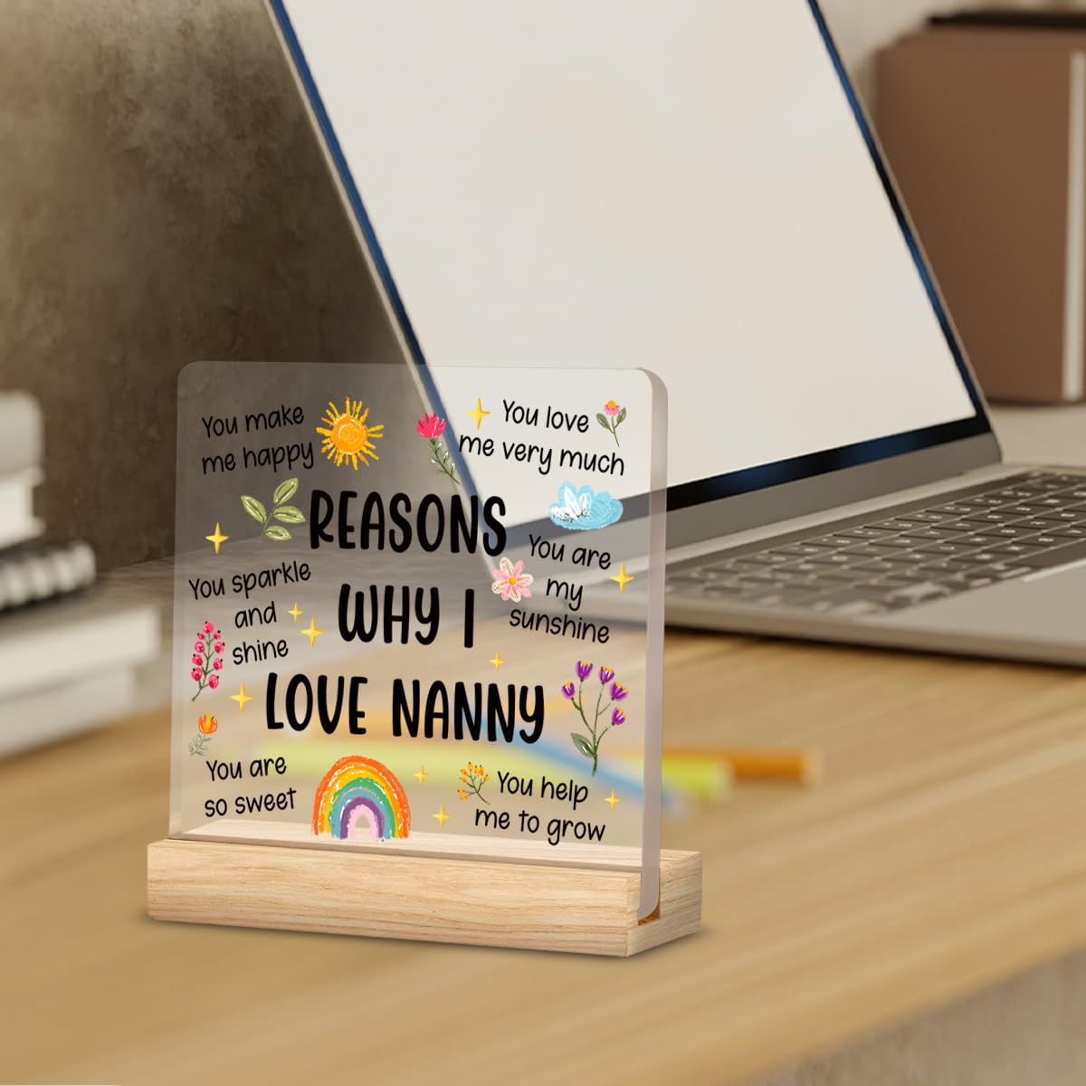 Best Grandpa Gifts, I Love You Grandpa Gift, Thank You Grandpa Gifts From Granddaughter Grandson, Clear Desk Decorative Sign