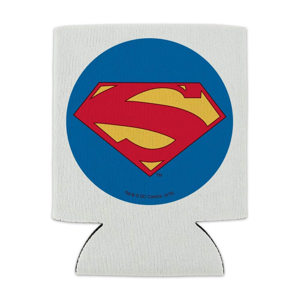 Superman New 52 Shield Logo Can Cooler - Drink Sleeve Hugger Collapsible Insulator - Beverage Insulated Holder