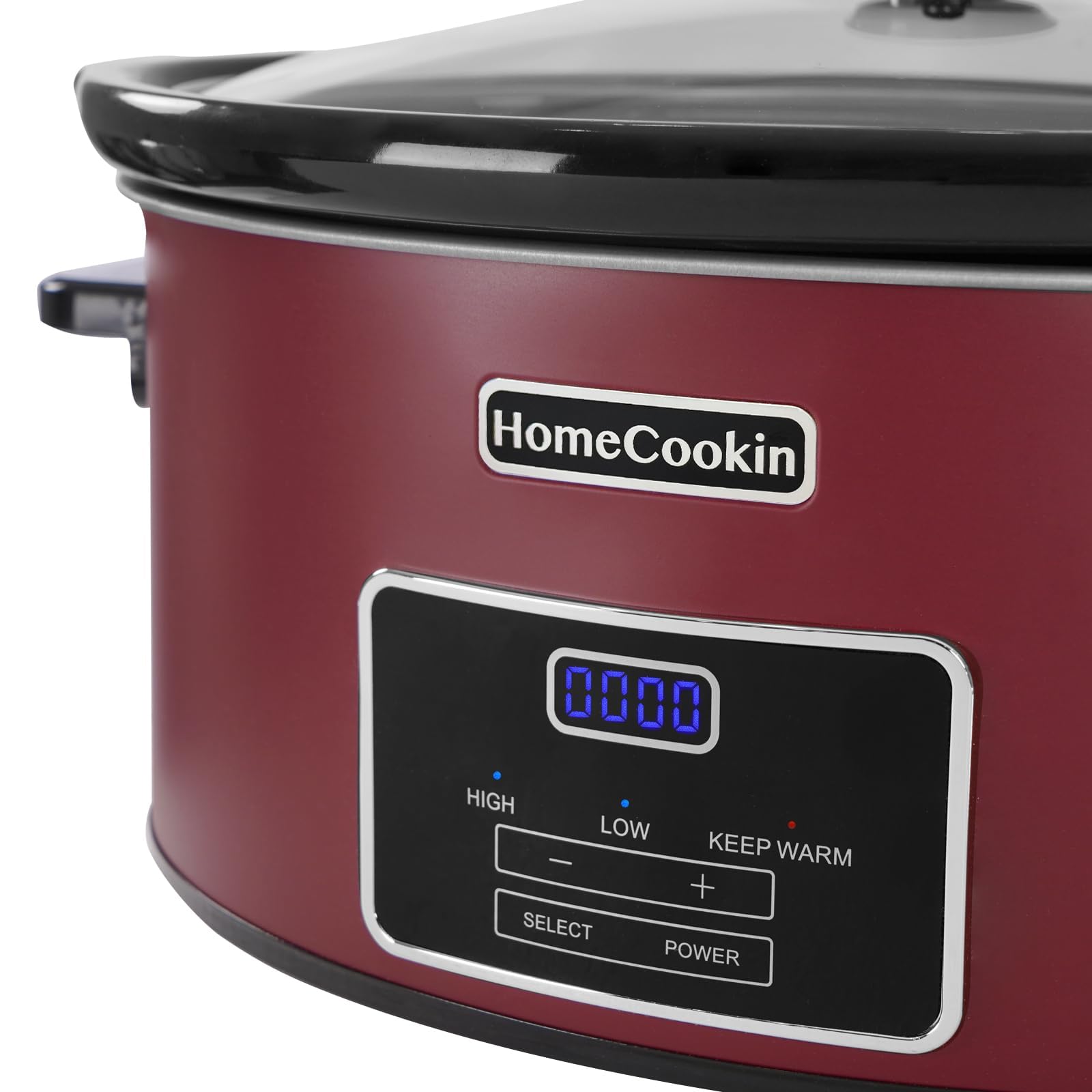 HOMECOOKIN 6 Quart Programmable Slow Cooker, Kitchen Appliances, Perfect Kitchen Small Appliance for Family Dinners, Red Stainle