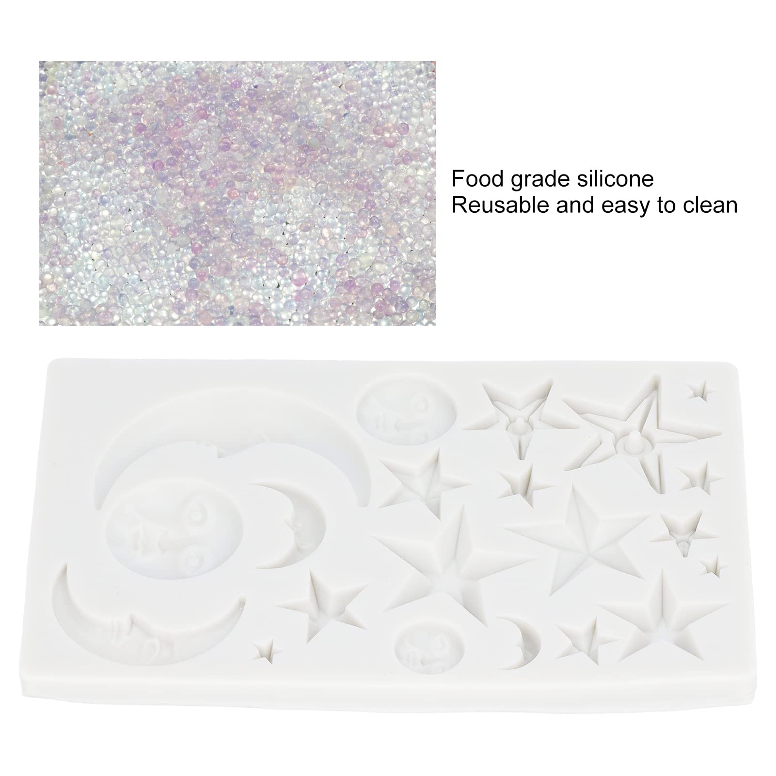 Tnfeeon Chocolate Star Moon Moon Face Nonstick Food Grade Silicone Reusable Heat Resistant Odorless Chocolate Makers Silicone Fo