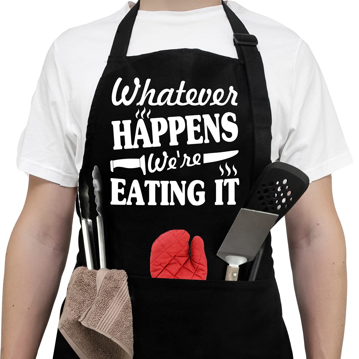 Neweleven Fathers Day Gift For Men, Dad, Husband, Him - Aprons For Men With Pockets - Funny Gifts For Men, Dad, Husband, Boyfrie