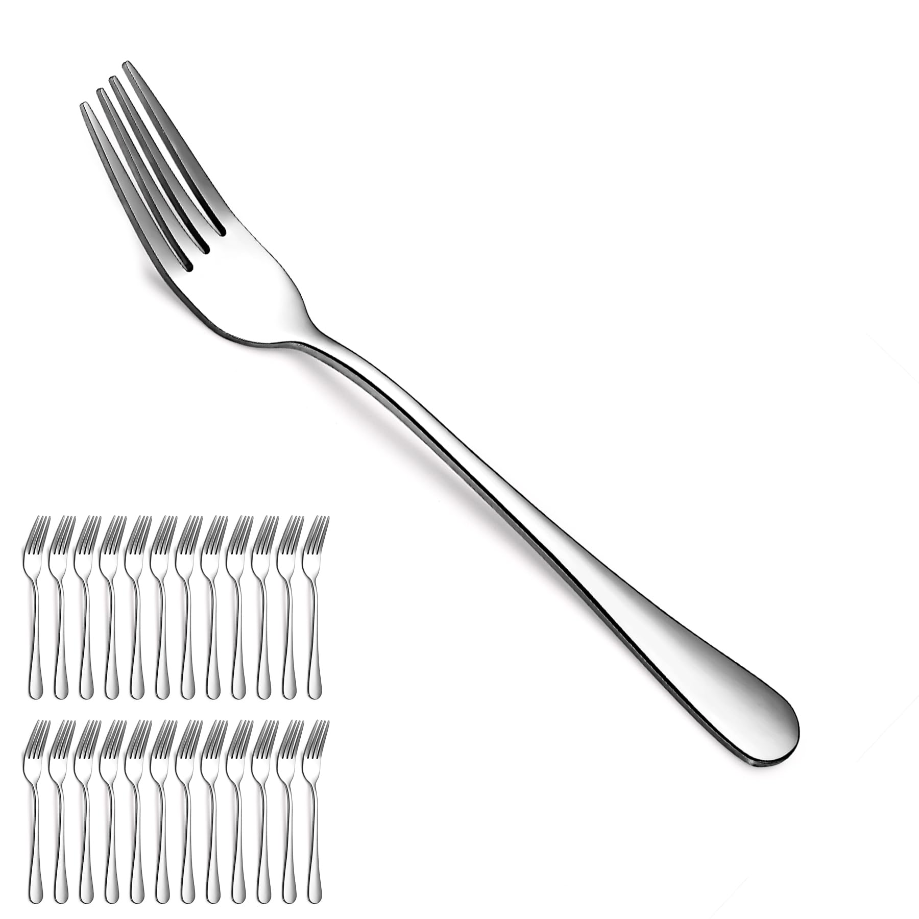 Evanda Dinner Fork 24 Pieces, Stainless Steel 8.07Inch Forks, Cake Forks, Table Forks,Dessert Forks, Easy To Clean, Dishwasher S