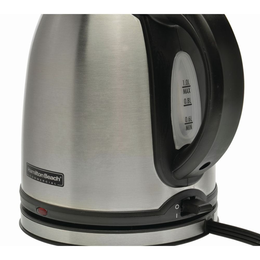 Hamilton Beach Commercial Hke110 1 Liter Hot Water Tea Kettle, Hospitality Rated, Stainless Steel