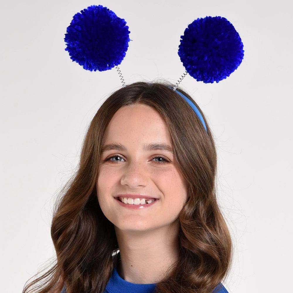 Amscan Pom Pom Headbopper - 9'' X 4.25'' (1 Count) - Fun & Festive Headwear For Events, Celebrations & Themed Parties, Blue