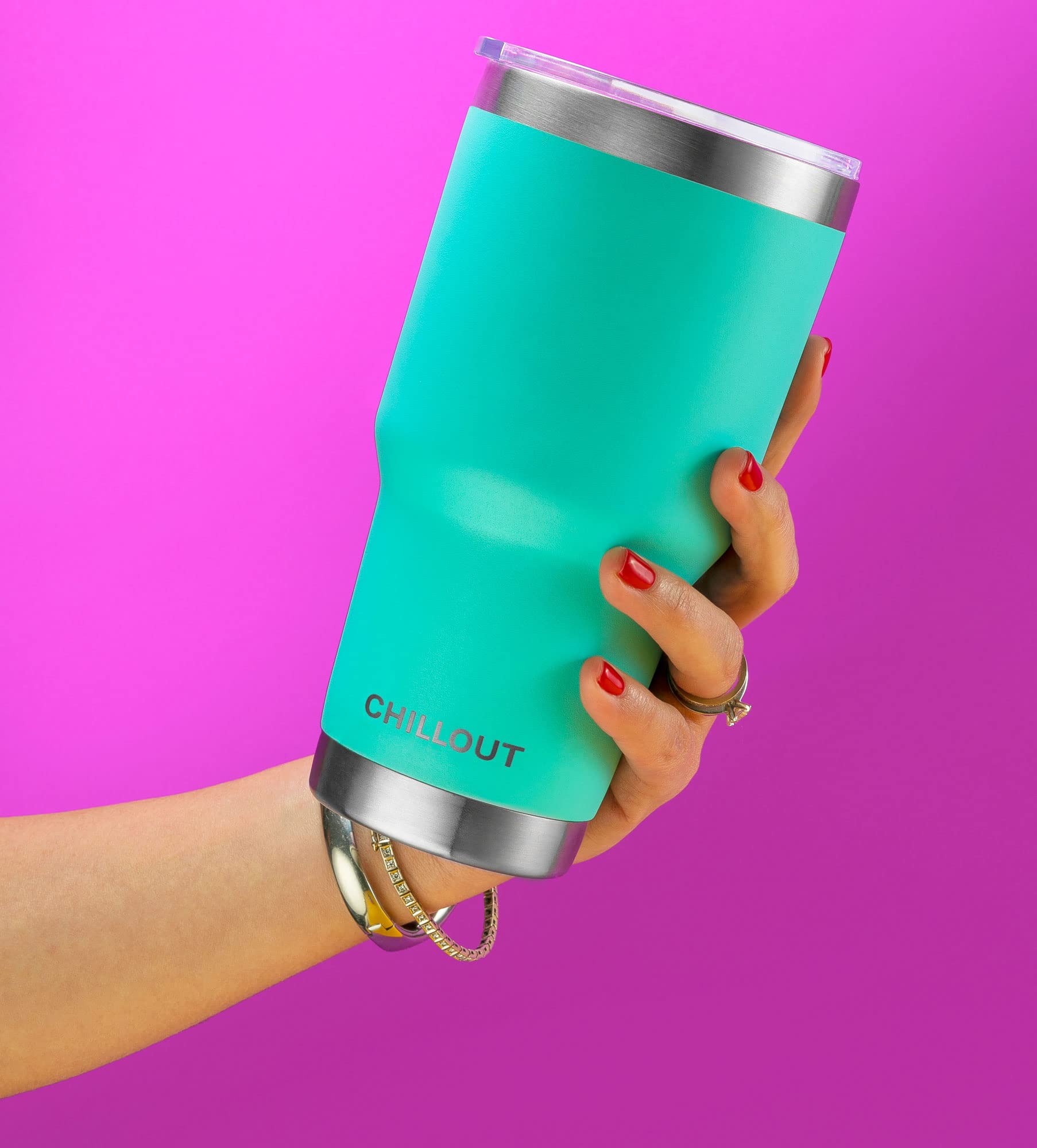 Chillout Life 30Oz Stainless Steel Tumbler With Lid - Double Wall Vacuum Insulated Large Travel Coffee Mug With Splash Proof Lid