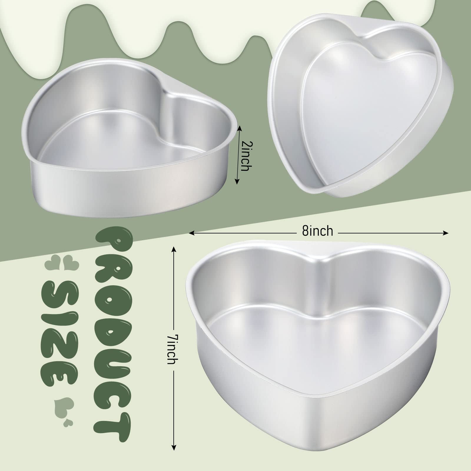 Didaey 6 Pieces Heart Shaped Cake Pans Bulk 8 Inch Aluminum Cake Heart Cake Mold Diy Baking Heart Pans Heart Cake Bakeware Mold