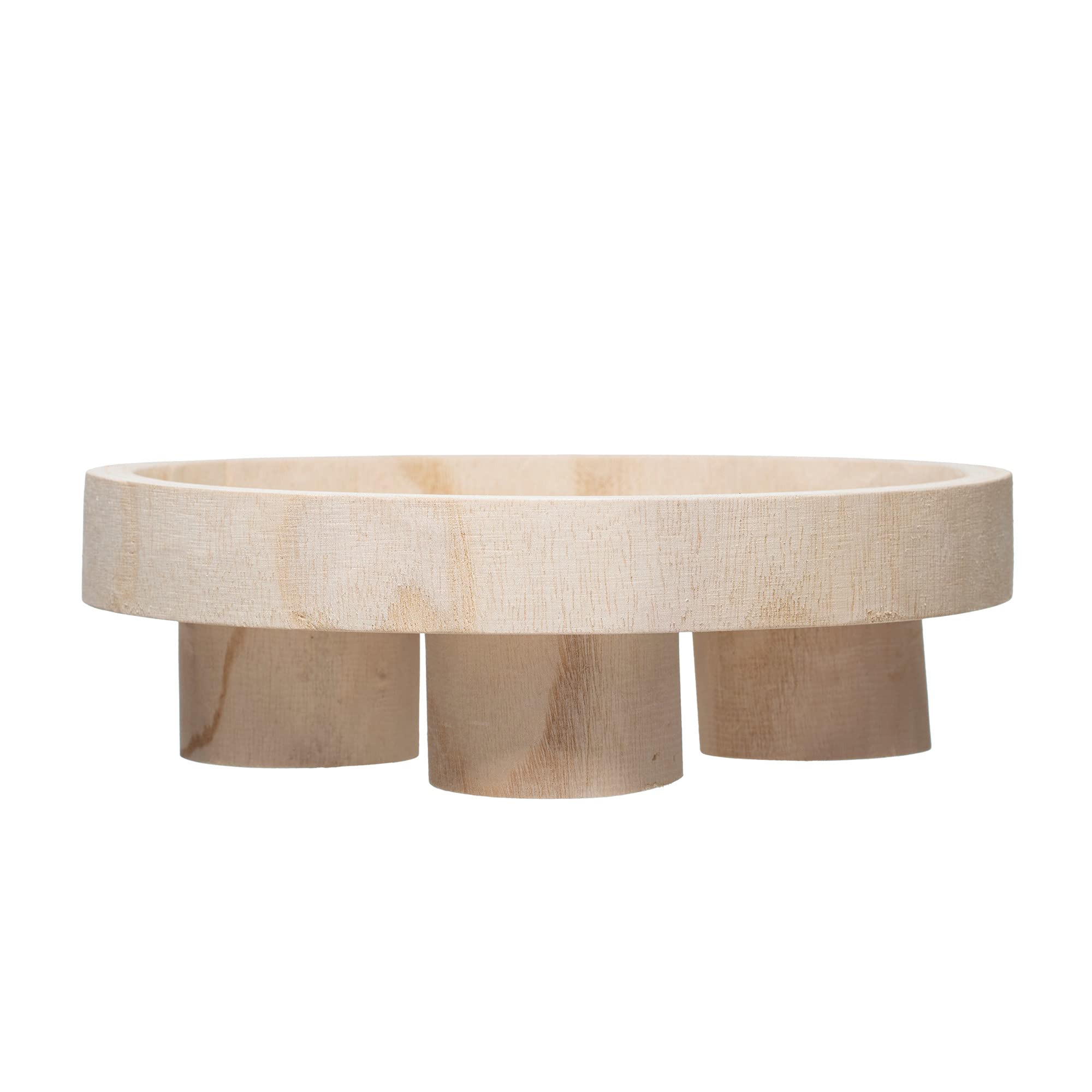 Bloomingville Paulownia Wood Dessert Pedestal Tray, Natural