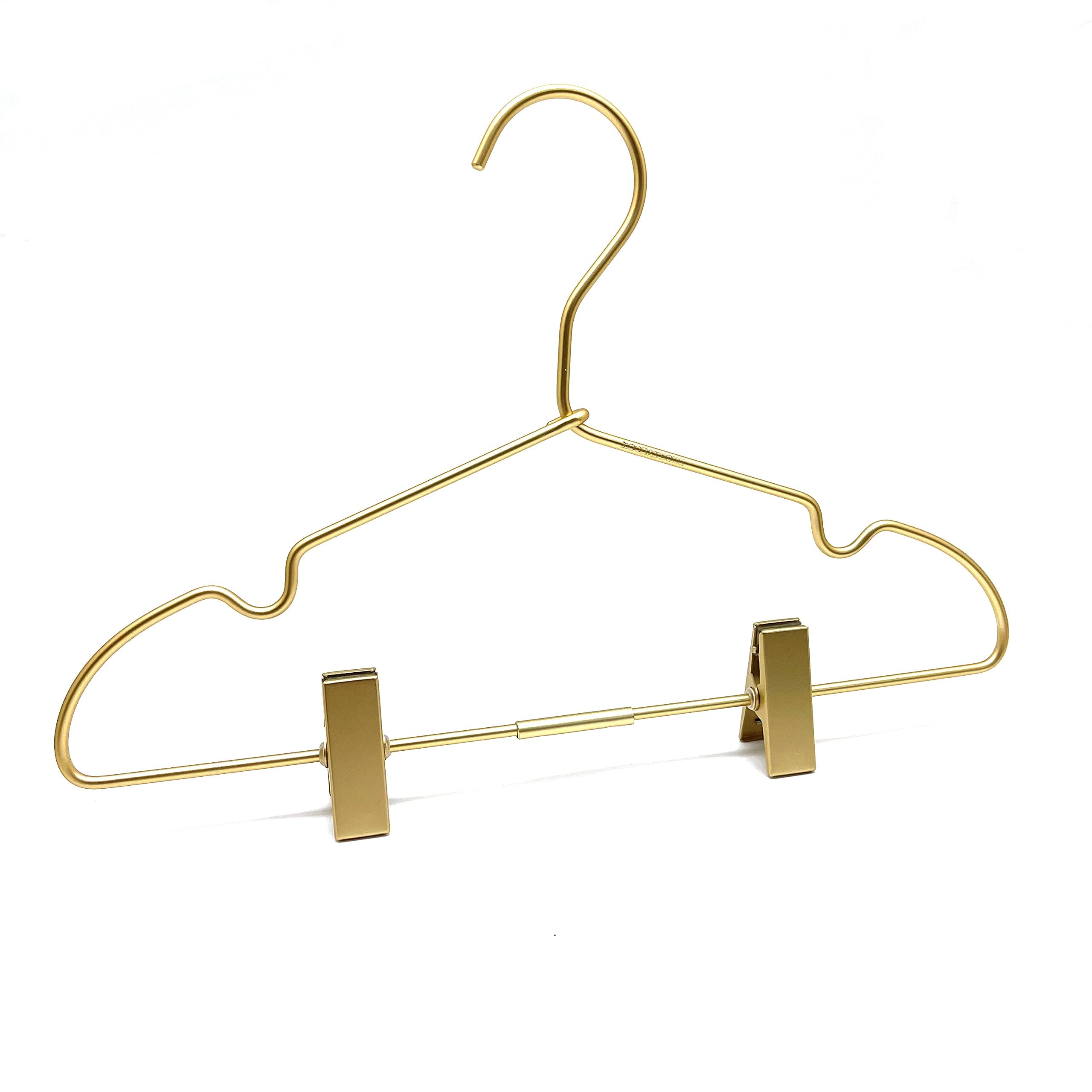 Koobay 12.5'' Gold Metal Baby Clothes Clips Hanger Children Kids Coat Hanger Display And Storage 10Pack
