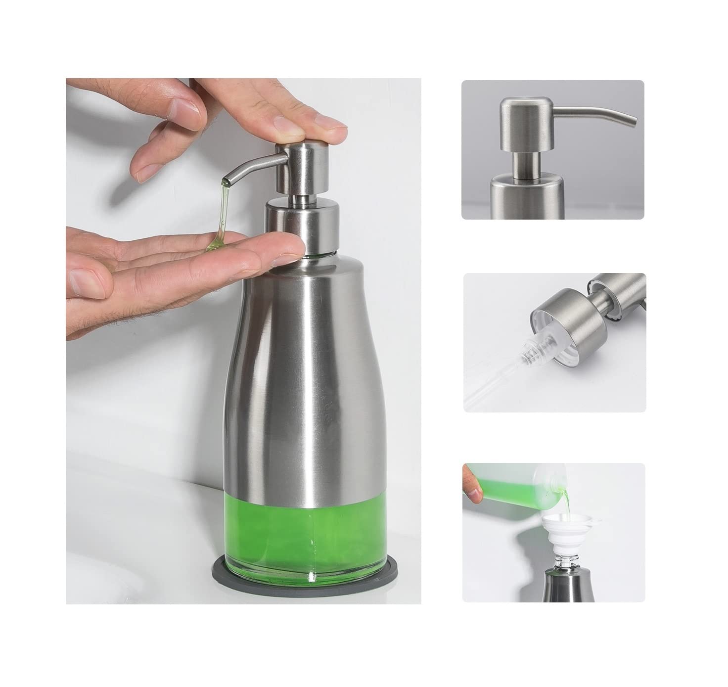 Gaussra 2 Pack Soap Dispenser With Non-Slip Coaster