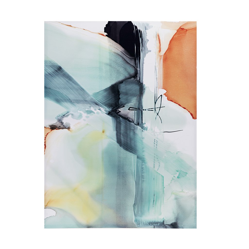Madison Park, Blue Skies Wall Art Hand Embellished Canvas, Modern Colorful Abstract Design Global Inspired Painting Living Room 