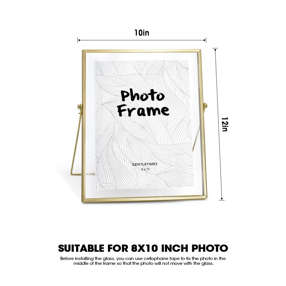 AceList Picture Frame for 8x10 Picture - Gold Metal Floating Photo Frame with Glass Cover - 10x12 Frame Gold Picture Frame - Flo
