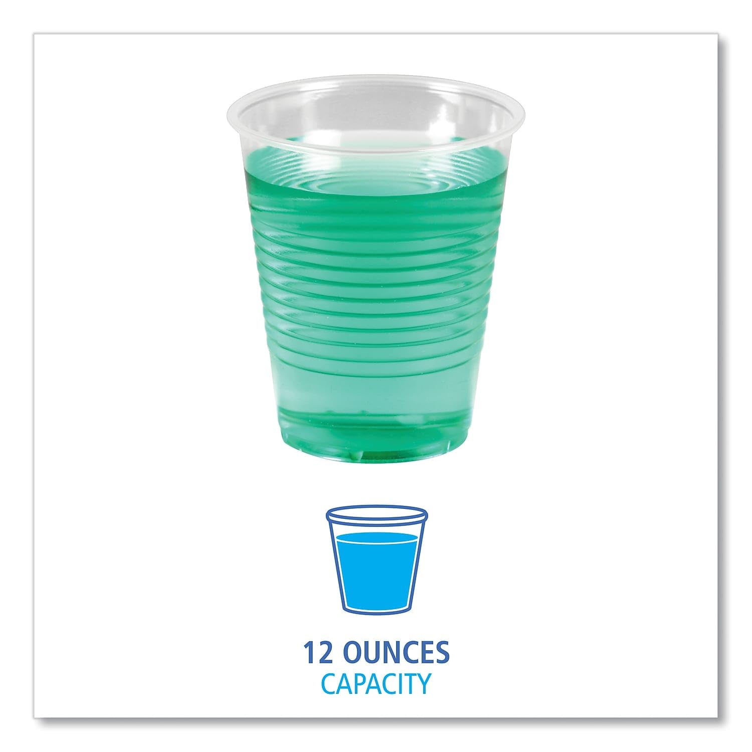Boardwalk Transcup12Pk Translucent Plastic Cold Cups, 12Oz, 50/Pack