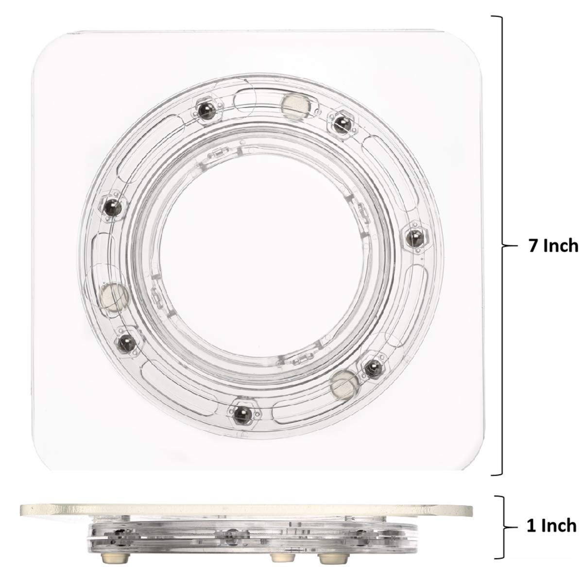 7'' Clear Cookie Decorating Turntable With Non-Slip Mat, San Sop Acrylic Bearing Base With Square Clear Top,Icing Your Cookies &