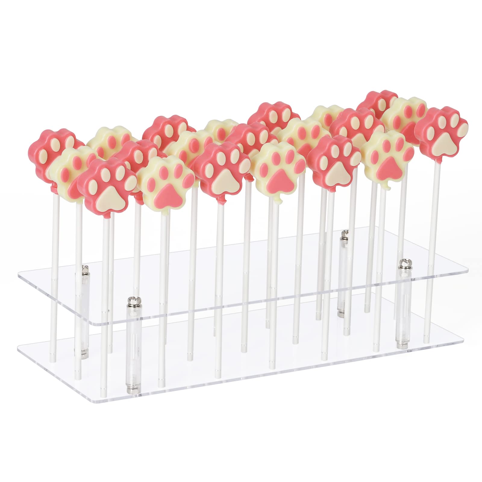 Cake Pop Stand, 21 Holes Lollipop Display Stand, Acrylic Clear Cake Pop Display Holder, Cakepopsical Stand For Weddings, Baby Sh