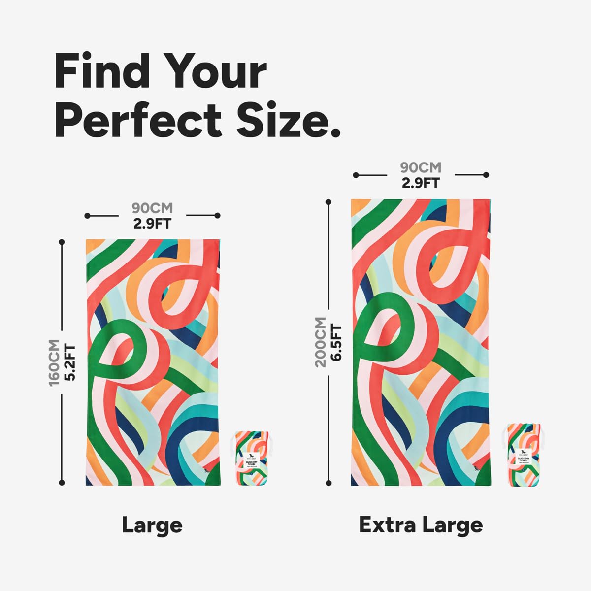 Dock & Bay Beach Towel - Quick Dry, Sand Free - Compact, Lightweight - 100% Recycled - Includes Bag - Fruit Loops - Extra Large