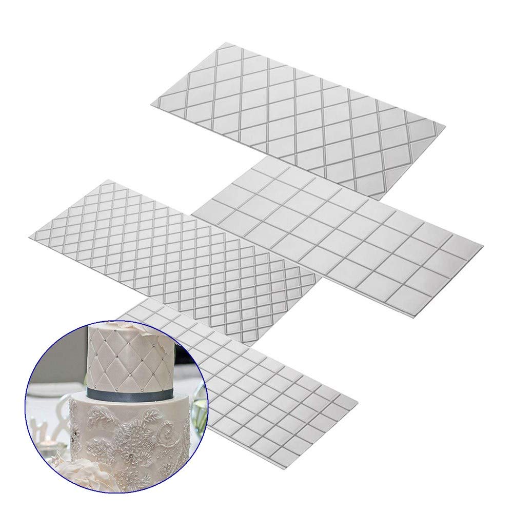 8 Pcs Embossing Mat, Fondant Impression Mat For Cake Decorating Clear Plastic Cake Decorating Tool