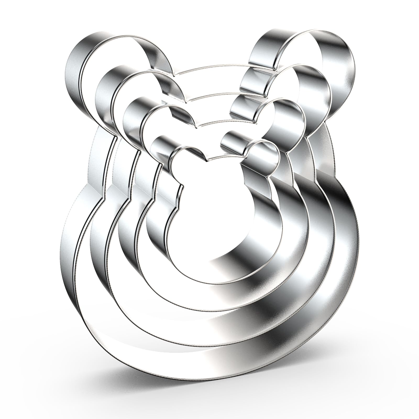 Winnie The Pooh Bear Cookie Cutter Set Large Small Mini - 5'', 4'', 3'', 2'' - 4 Piece - Stainless Steel