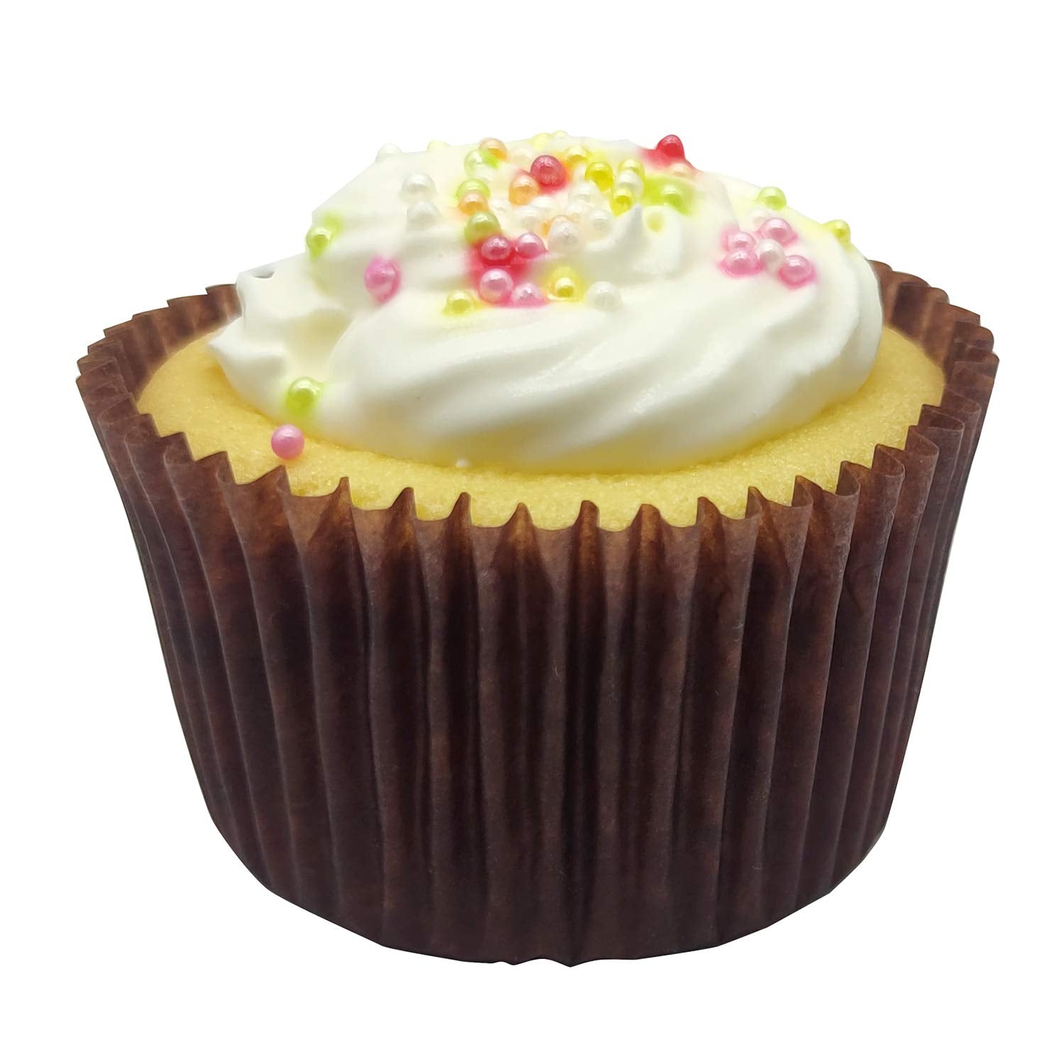 Mombake Premium Coffee Greaseproof Cupcake Liners Muffin Paper Baking Cups Standard Size, 100-Count