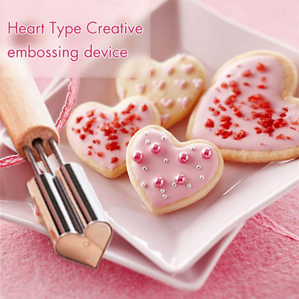 Goeielewe 3-Pack Vegetable And Fruit Cutter Shapes Set, Mini Pie, Stainless Steel Cookie Stamps Mold With Wood Handle, Cookie Cu