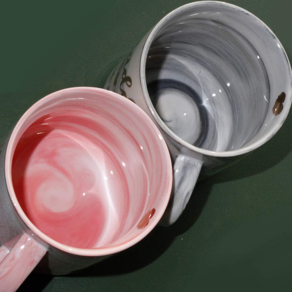 SUUURA-OO Good Morning Beautiful Novelty Coffee Mug Gifts for Her Beautiful Woman Lady Fashion Lover Girl Pretty Mom Grandma Aunt Daughter Best Friend Ever  Pink Marble Ceramic Coffee Cup 11.5oz