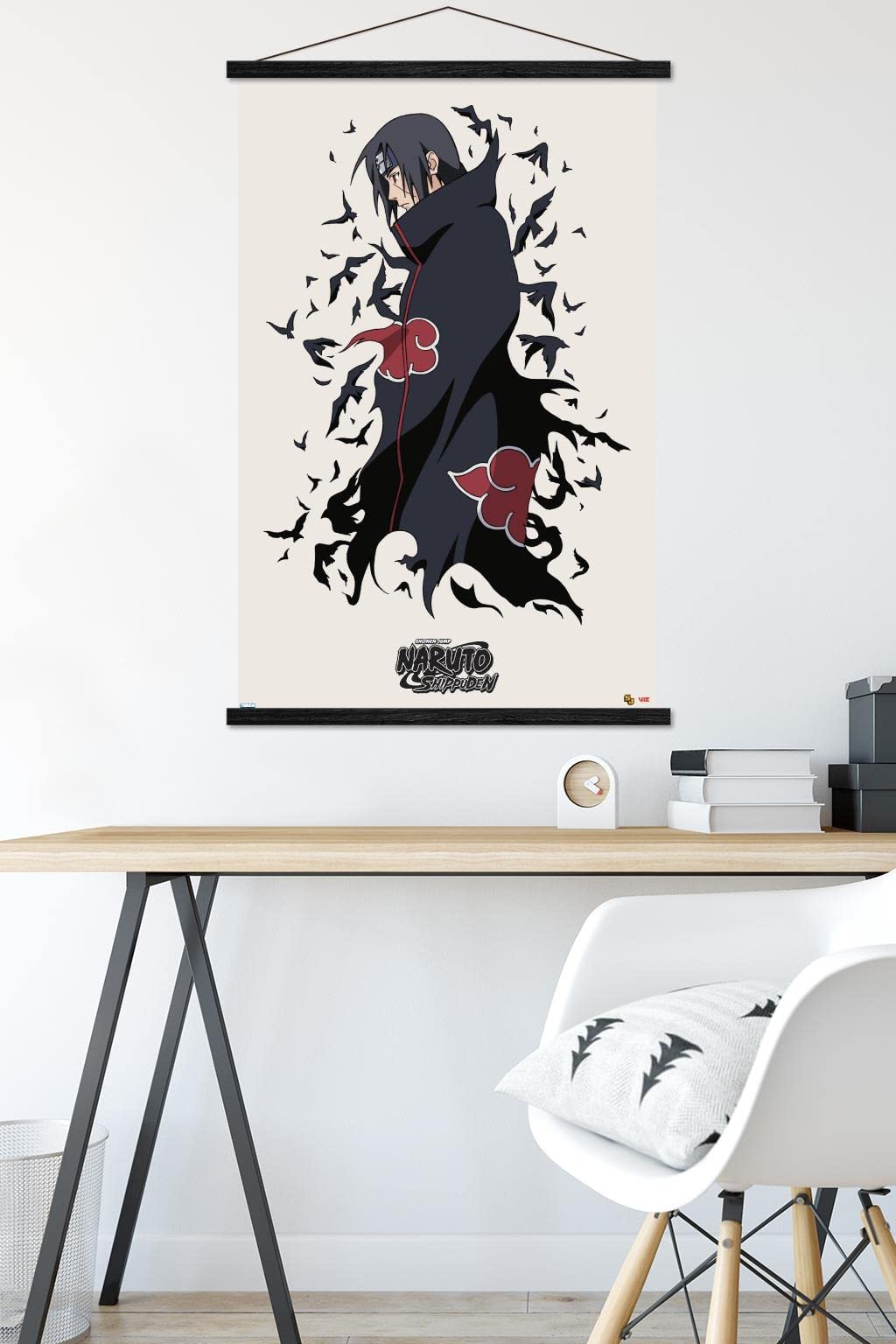 Trends International Naruto Shippuden - Itachi Wall Poster, 22.375'' X 34'', Premium Print And Black Hanger Bundle