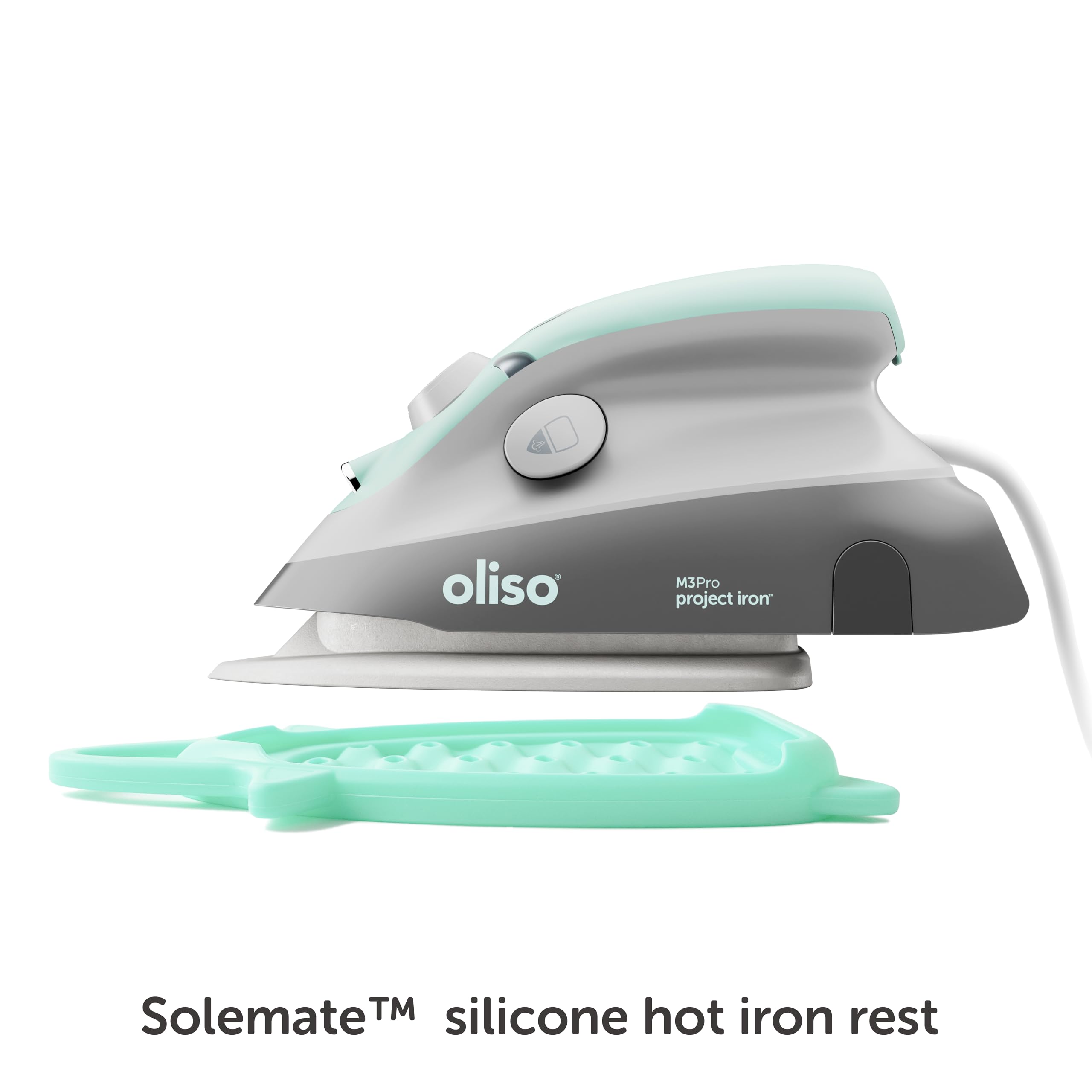 oliso M3Pro Project Steam Iron with Solemate - 1000W Ceramic Soleplate Iron and LED Light for Sewing, Quilting, Crafting, and Tr