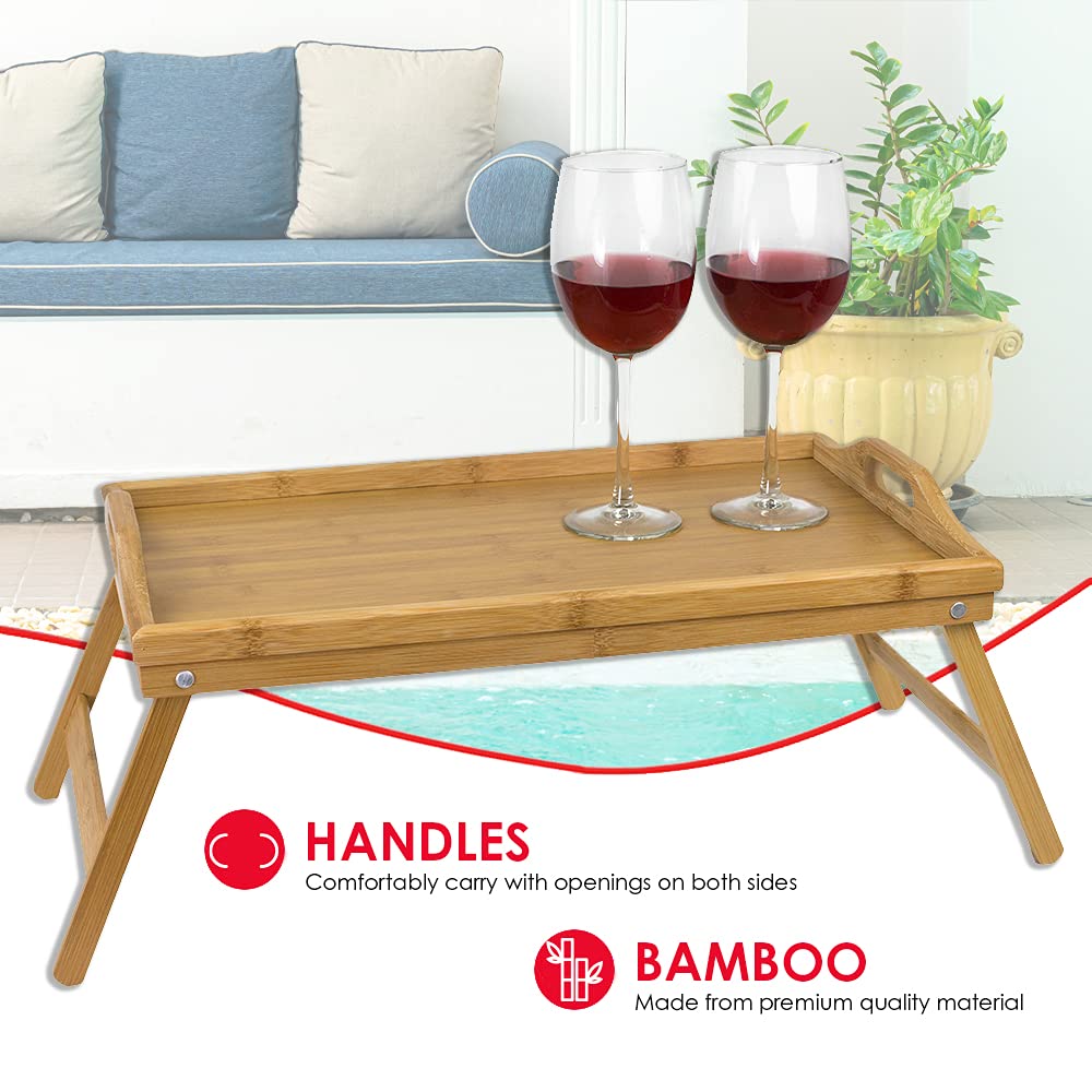Home Basics Bamboo Breakfast Bed Tray, Natural