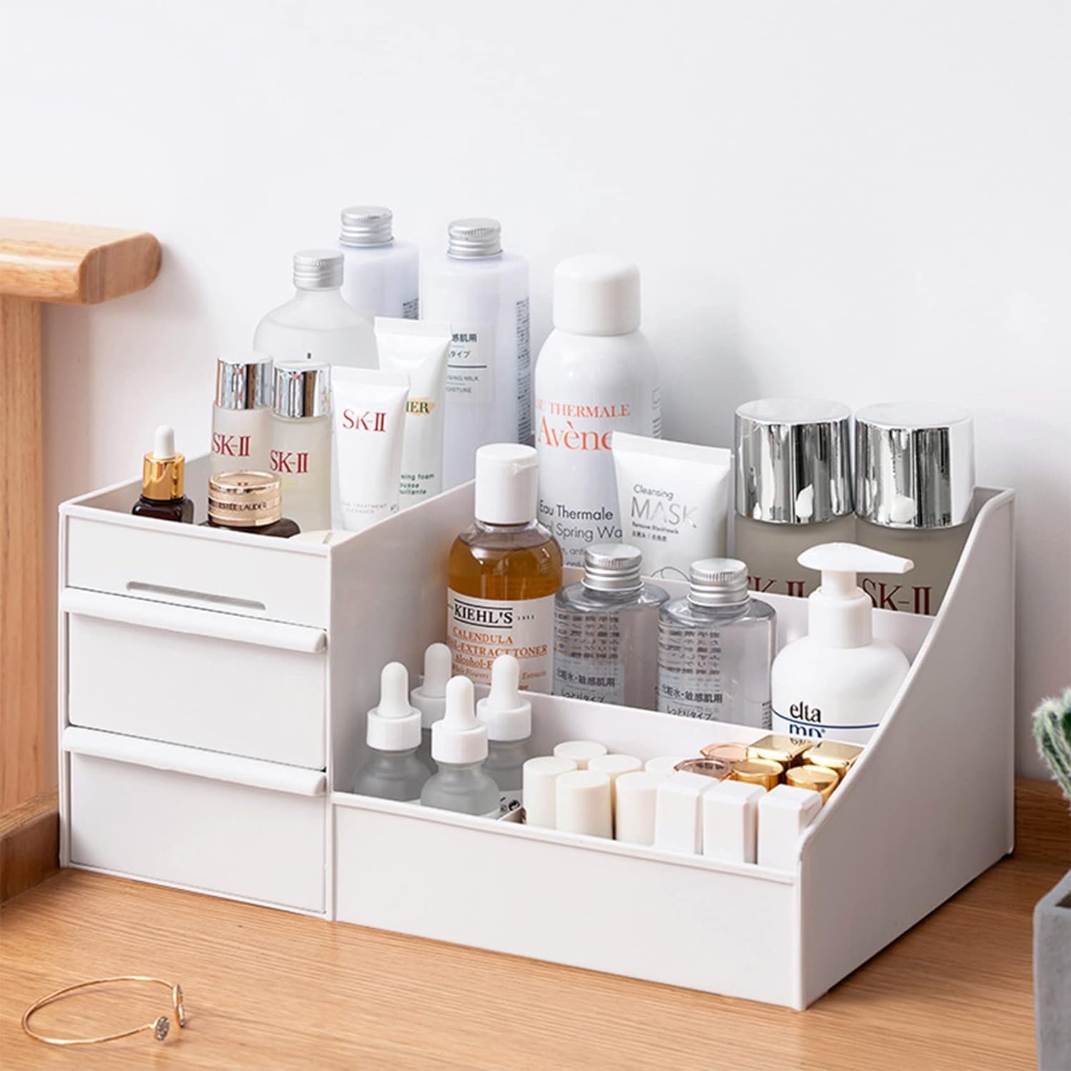 Niralasa Cosmetic Organizer Box Drawers Storage Plastic Stationary Box | Make Up Organiser For Women