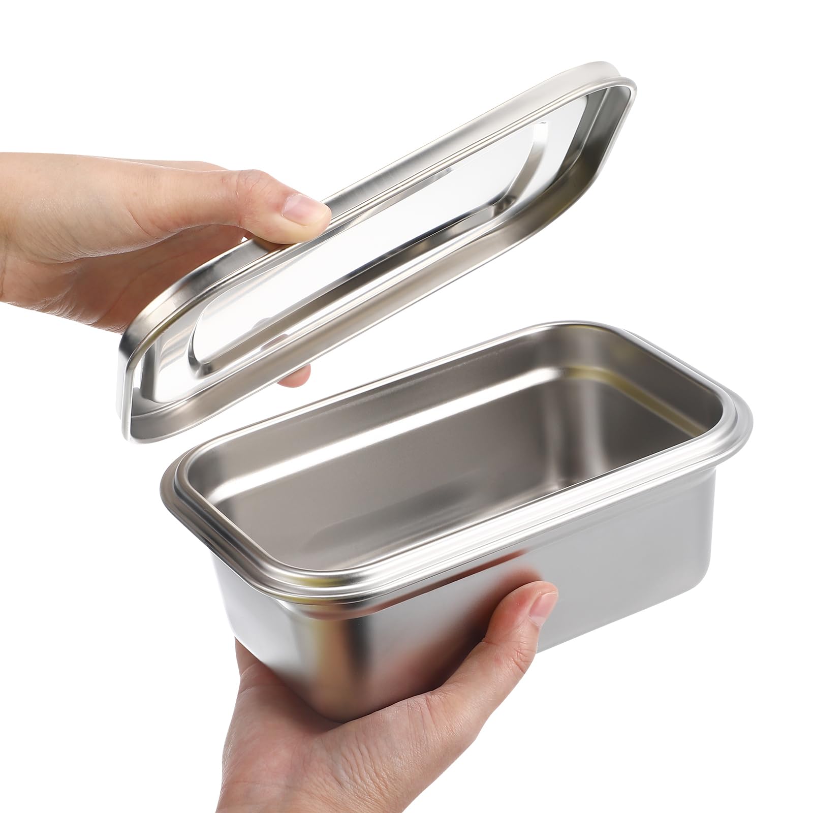 Hemoton Reusable Ice Cream Storage Containers With Lids Stainless Steel Food Keeper Freezer Box Insulated Ice Cream Tub For Refr