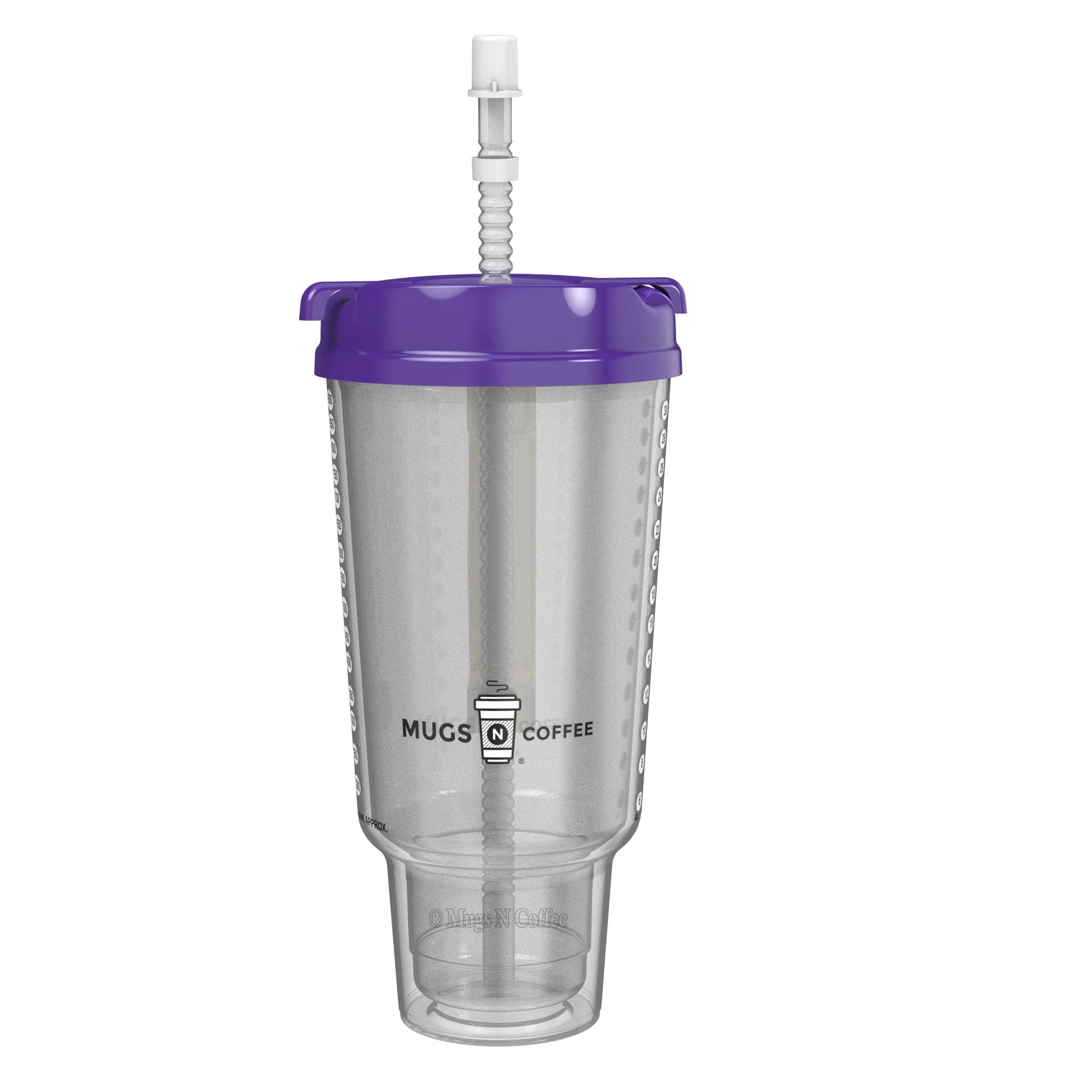 32 Oz Double Walled Hospital Mug With Straw - Car Mug Fits In Most Cup Holders | Travel Mug (Electron Purple)