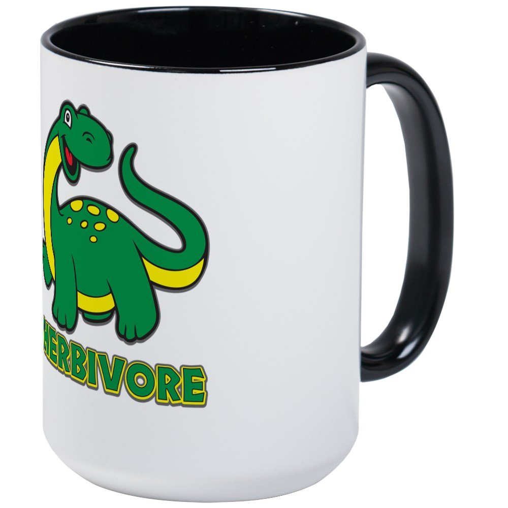 CafePress Herbivore Dinosaur Large Mug 15 oz (444 ml) Ceramic Coffee Mug