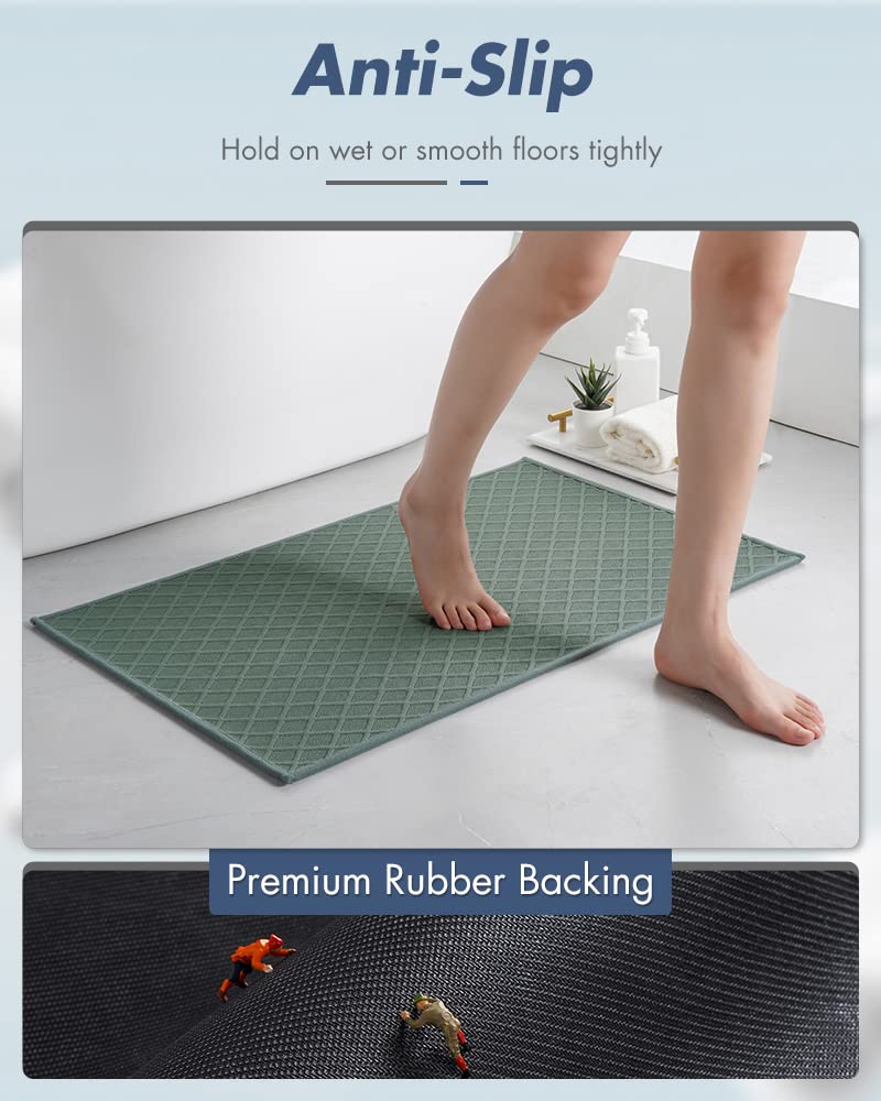 Amoami Ultra Thin Bathroom Rugs, Rubber Backed Bath Mats For Bathroom Non Slip, Absorbent Bathroom Mat For Floor, Shower, Sink(G
