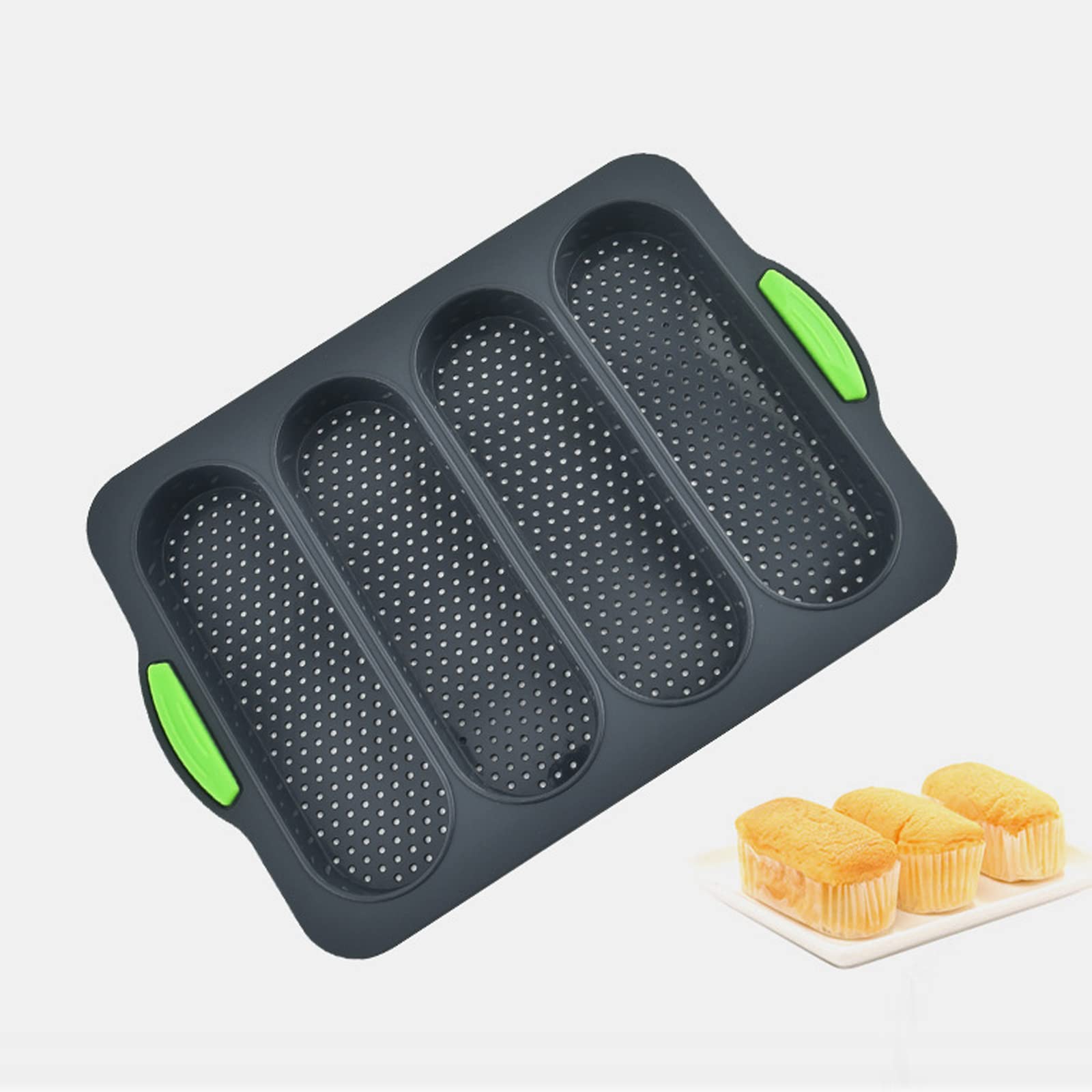 W Wbld Silicone Loaf Pan,Non-Stick Bread Pan For Baking, French Hotdog Diy Cooking Bread Buns Baguette Tray Cake Mold For Homema