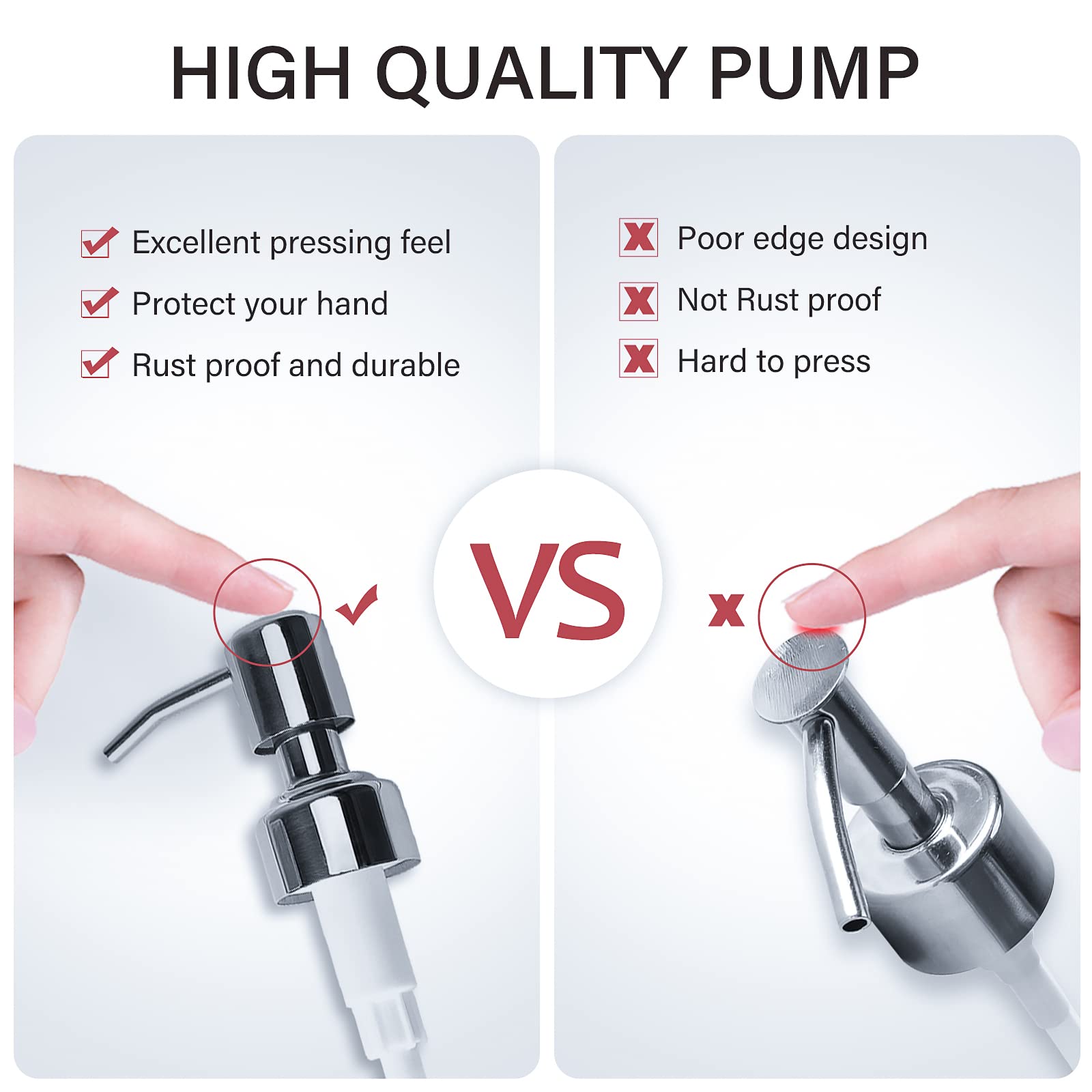 Owandan Clear Glass Soap Dispenser 18 Oz, 2 Pack Hand Dish Soap Dispensers Bathroom With Stainless Steel Pump, Refillable Kitche