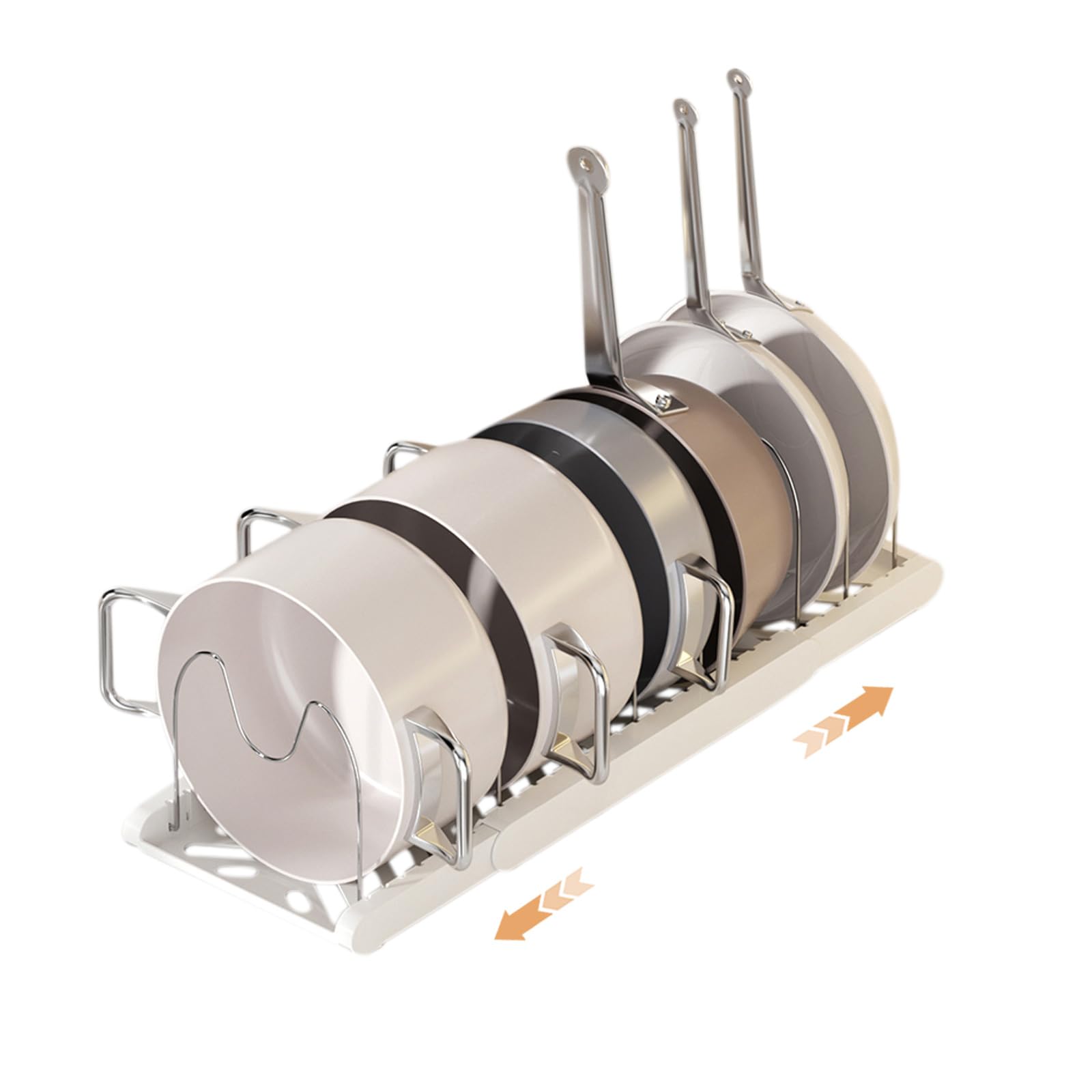 Lhieiayh Pot Rack -Expandable Pan Organizer for Cabinet,Pot Lid Holder with 7 Adjustable Compartment for Kitchen Cabinet Cookwar