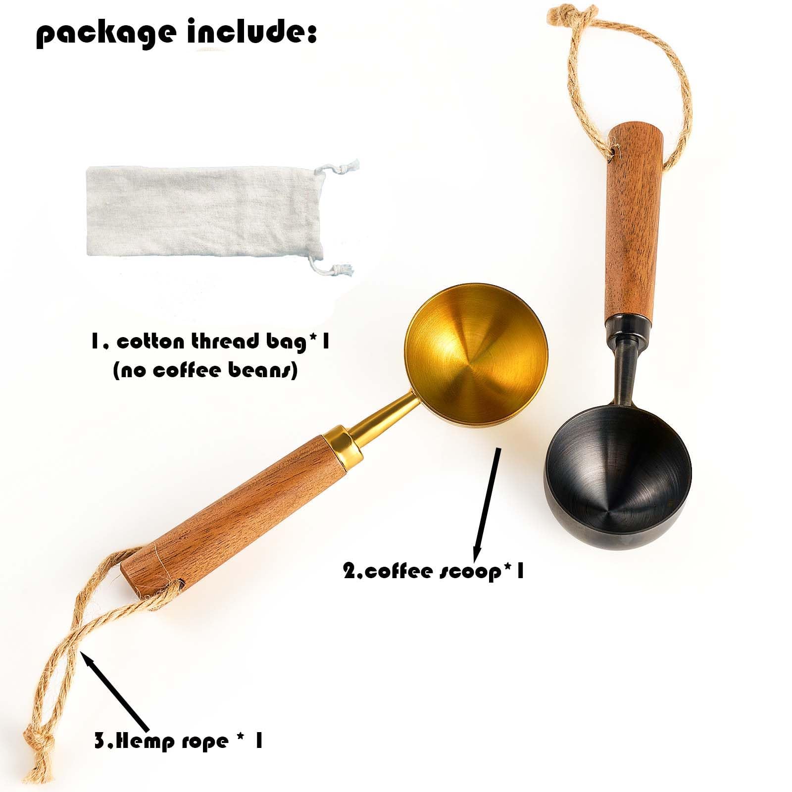 Coffee Scoop For Ground Coffee,Coffee Beans And Tea,10G-Measuring Tablespoon-304 Stainless Steel Coffee Spoon With Nature Walnut