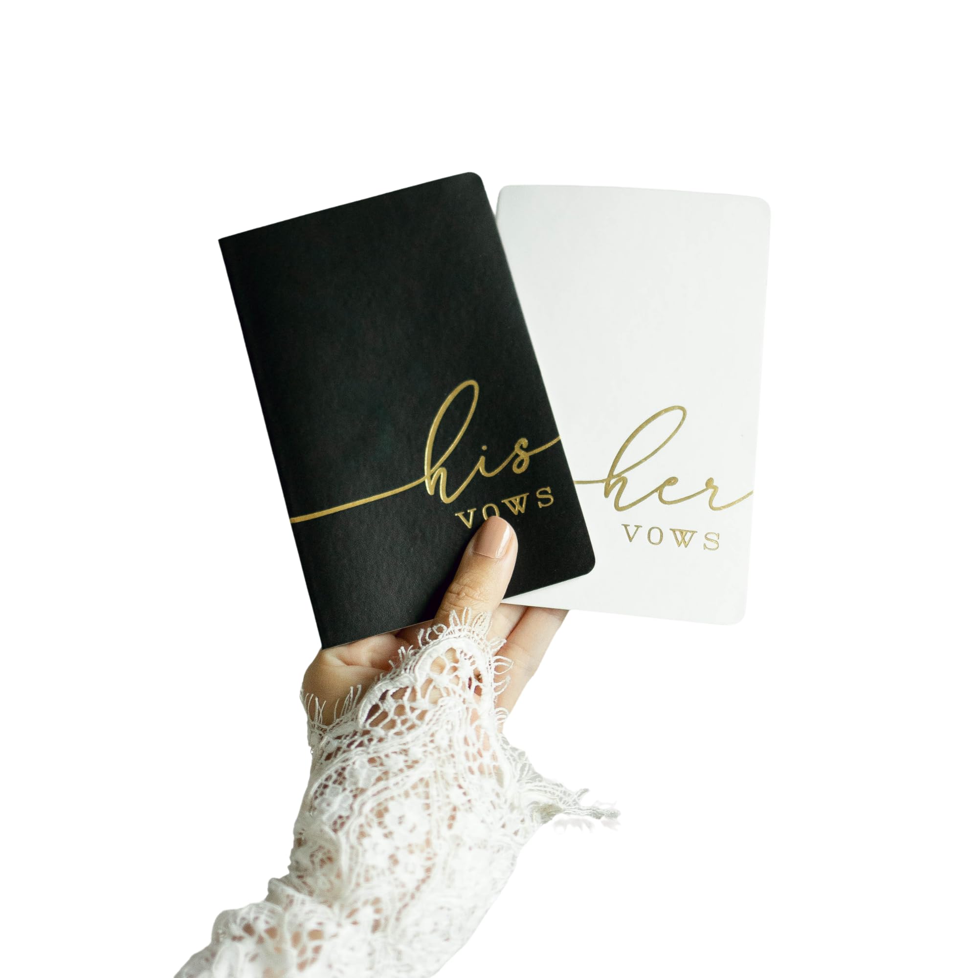 Luxurious Leather Vow Book With Gold Foil Lettering | Vow Books His And Hers | 4X6 His And Her Vows Book Set | Wedding Vow Books