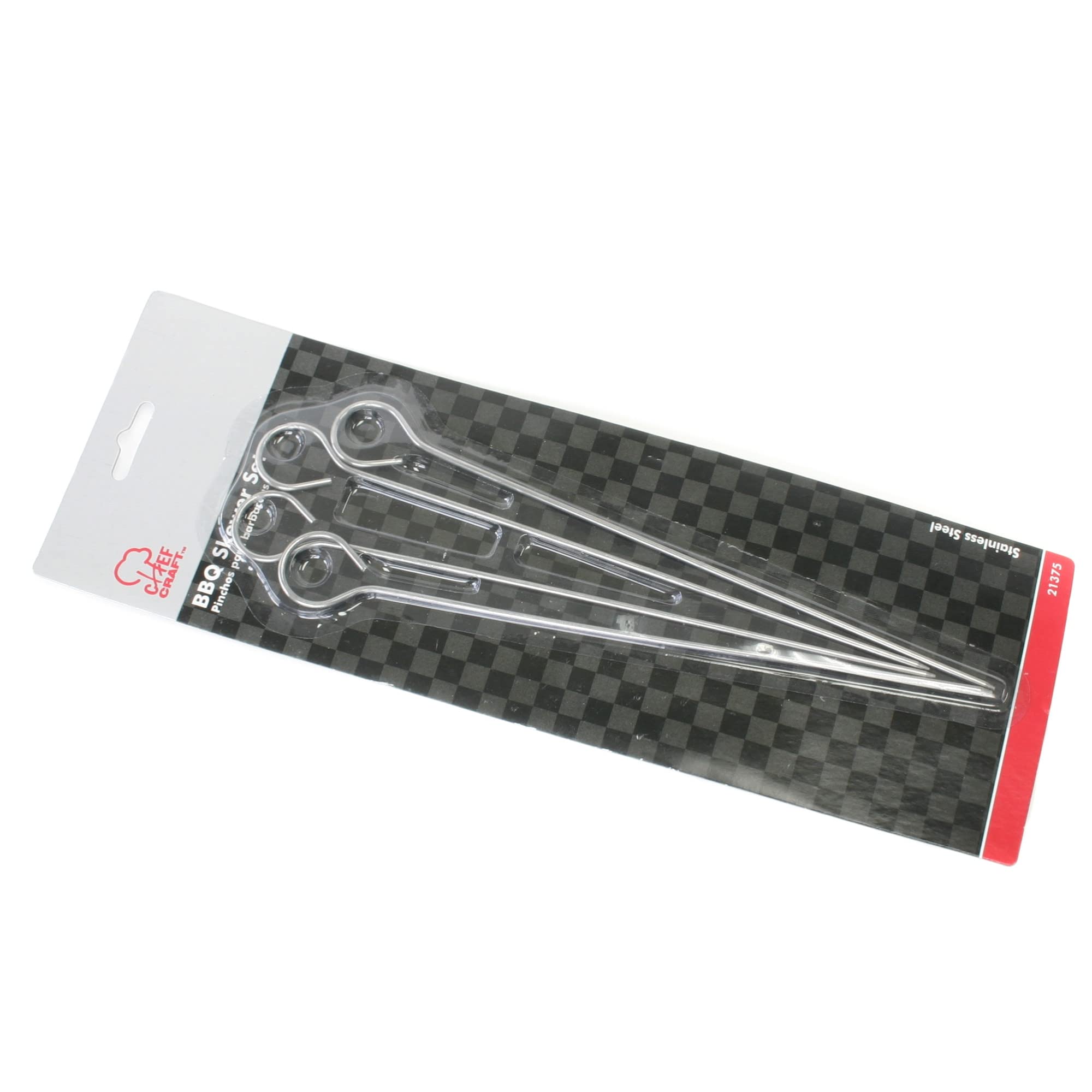 Chef Craft Premium Bbq Skewers, 9 Inch 4 Piece Set, Stainless Steel