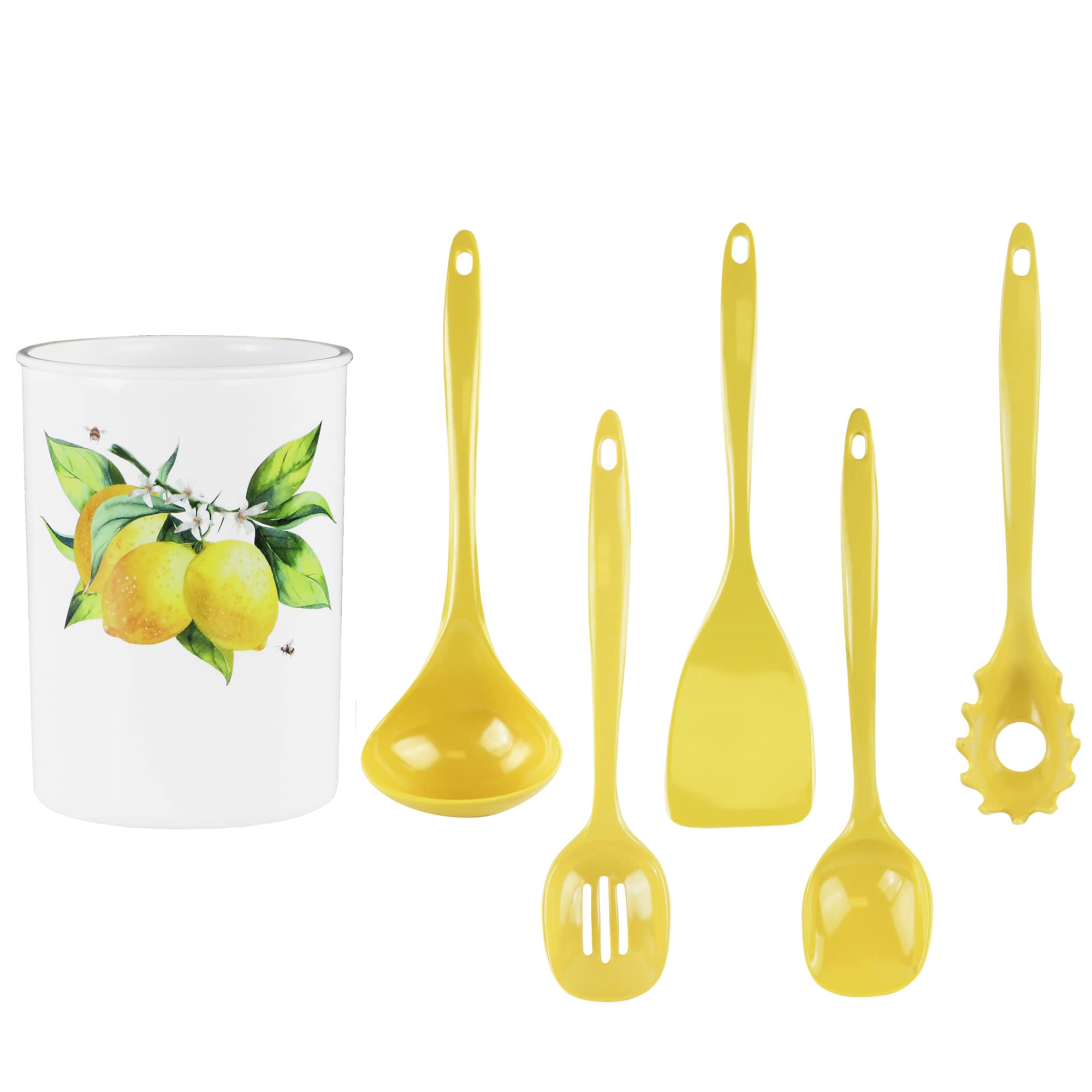 Reston Lloyd Calypso Basics Utensil Holder Set, Fresh Lemons