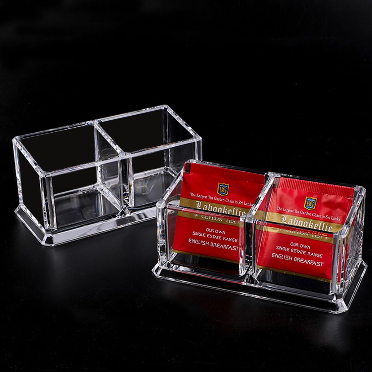 Yakri Acrylic Tea Bags Holder Coffee Sugar Bag Case Guest Room Storage Boxes - Holder For Tea Bags, Small Packets, Sweeteners,Su