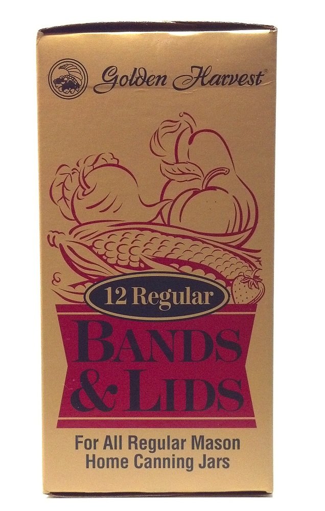 Golden Harvest 12 Regular Bands and Lids for All Regular Mason Home Canning Jars