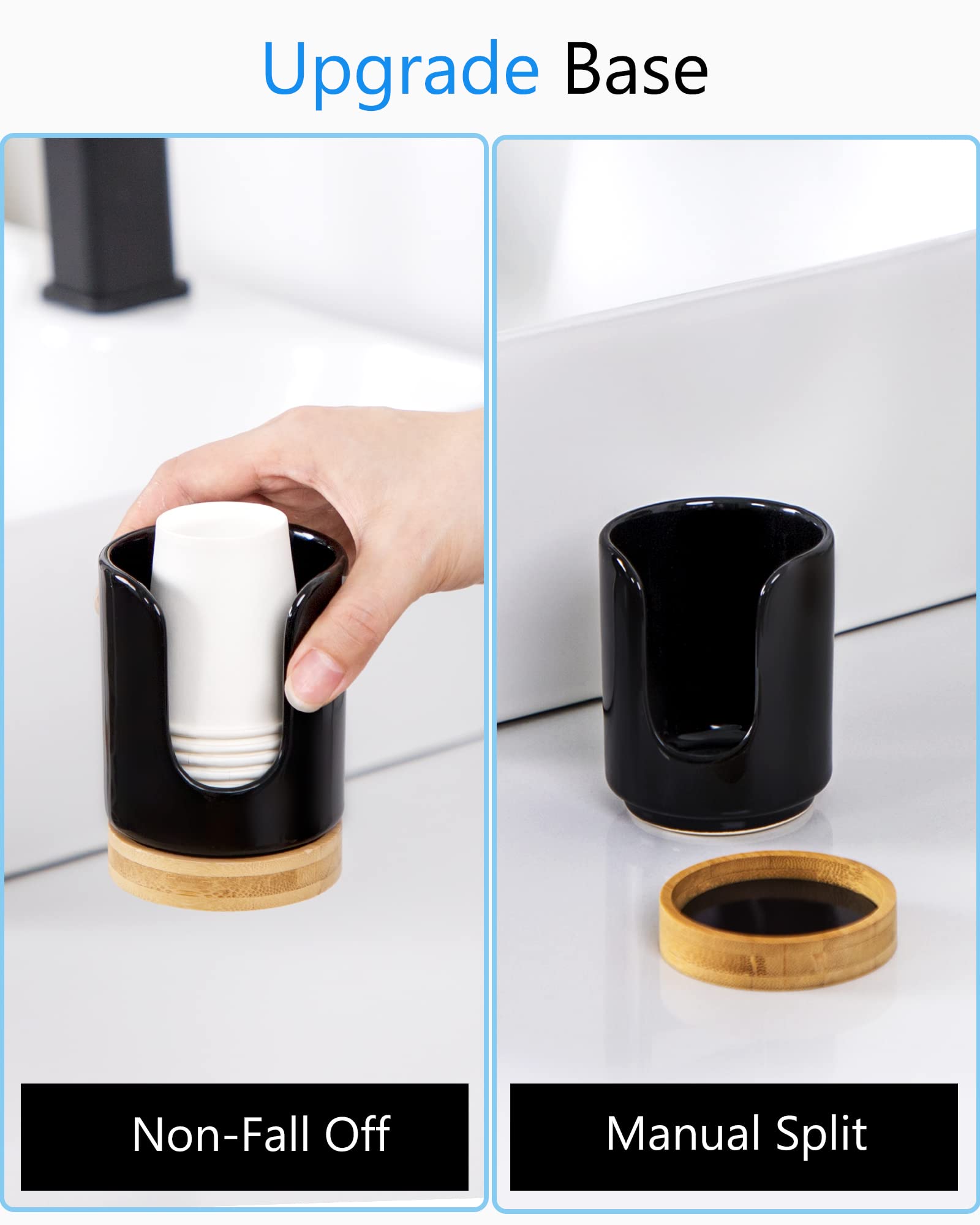 Viosuniu Ceramic Bathroom Cups Dispenser - 3 Oz Disposable Paper & Plastic Bathroom Cups Holder - Mouthwash Cups Dispenser For B