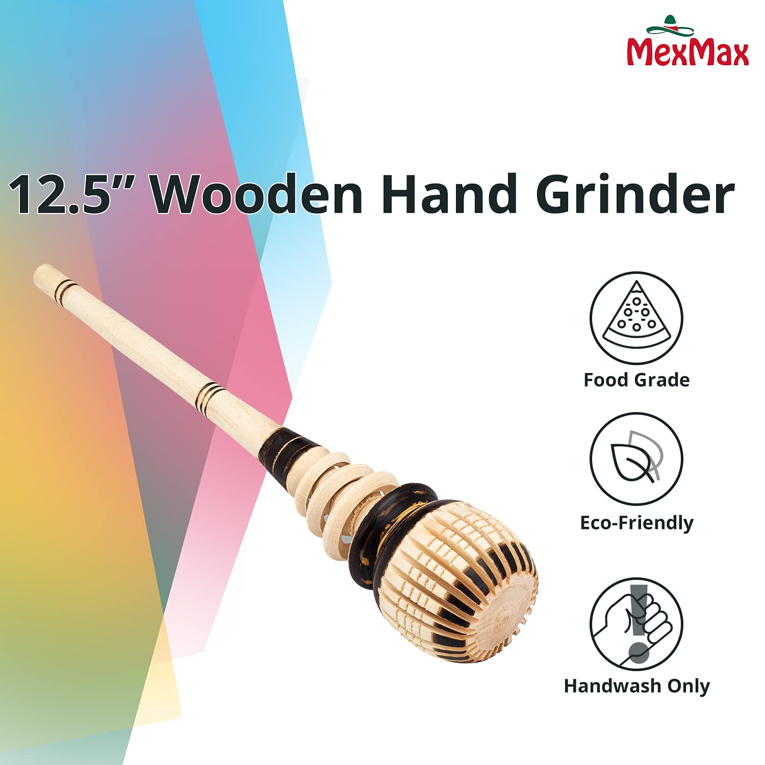 Champs Artisanal Mexican Molinillo 12.5-Inch | Mexican Hot Chocolate Mixer | Molinillo De Chocolate De Madera | Wood Stirrer Whi