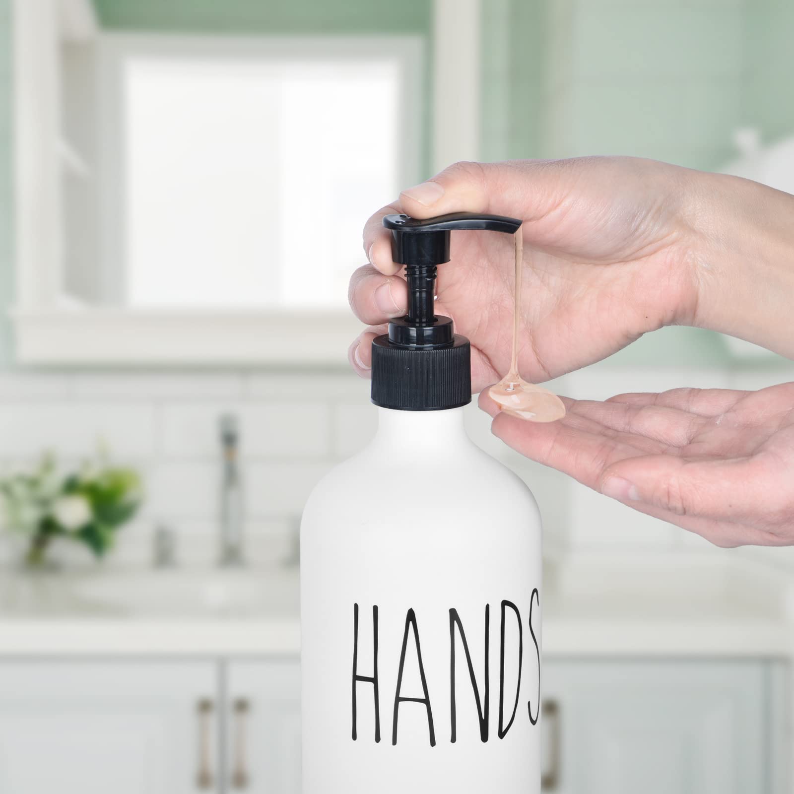 Hand And Dish Soap Dispenser Set 2 Pack 500Ml Large Plastic Soap Dispensers Refillable Pump Liquid Sanitizer Bottles For Kitchen