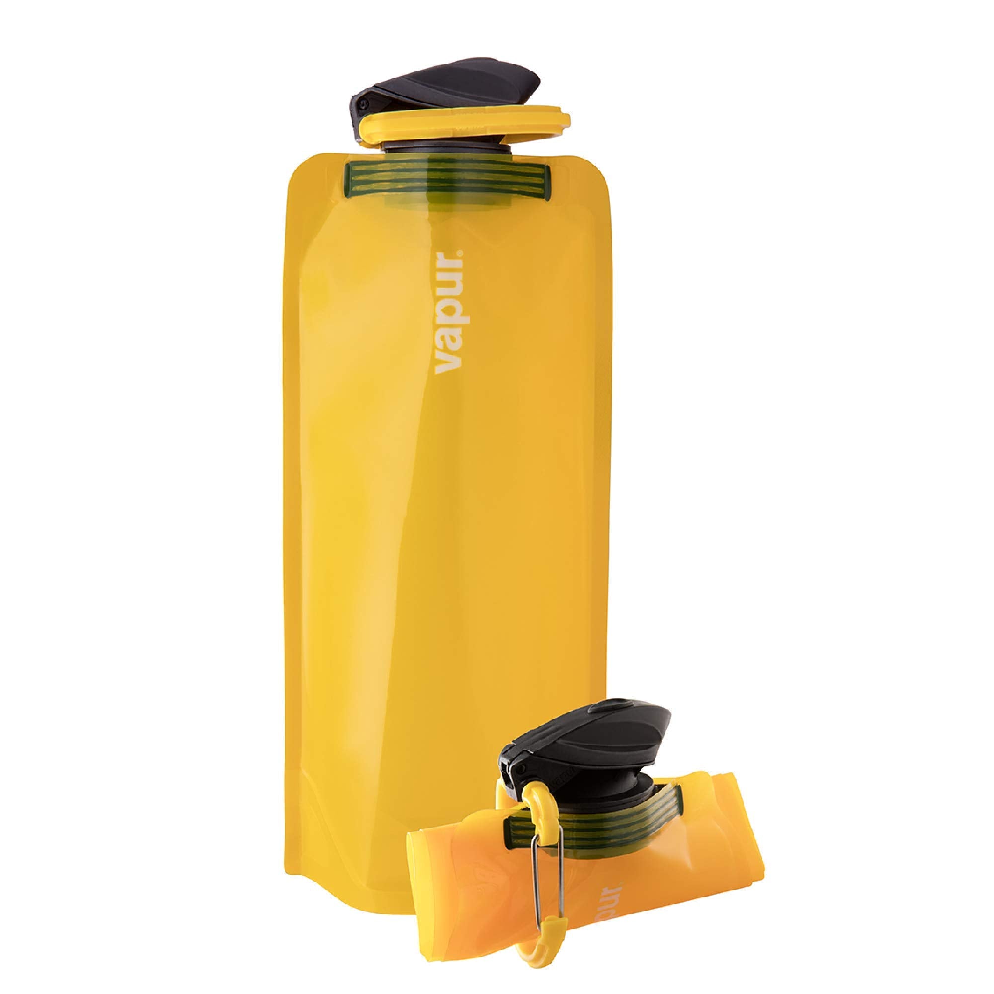 Vapur Flexible, Collapsible Wide Mouth Anti-Bottle With Detachable Carabiner, 23 Ounce, Marigold, Pack Of 1