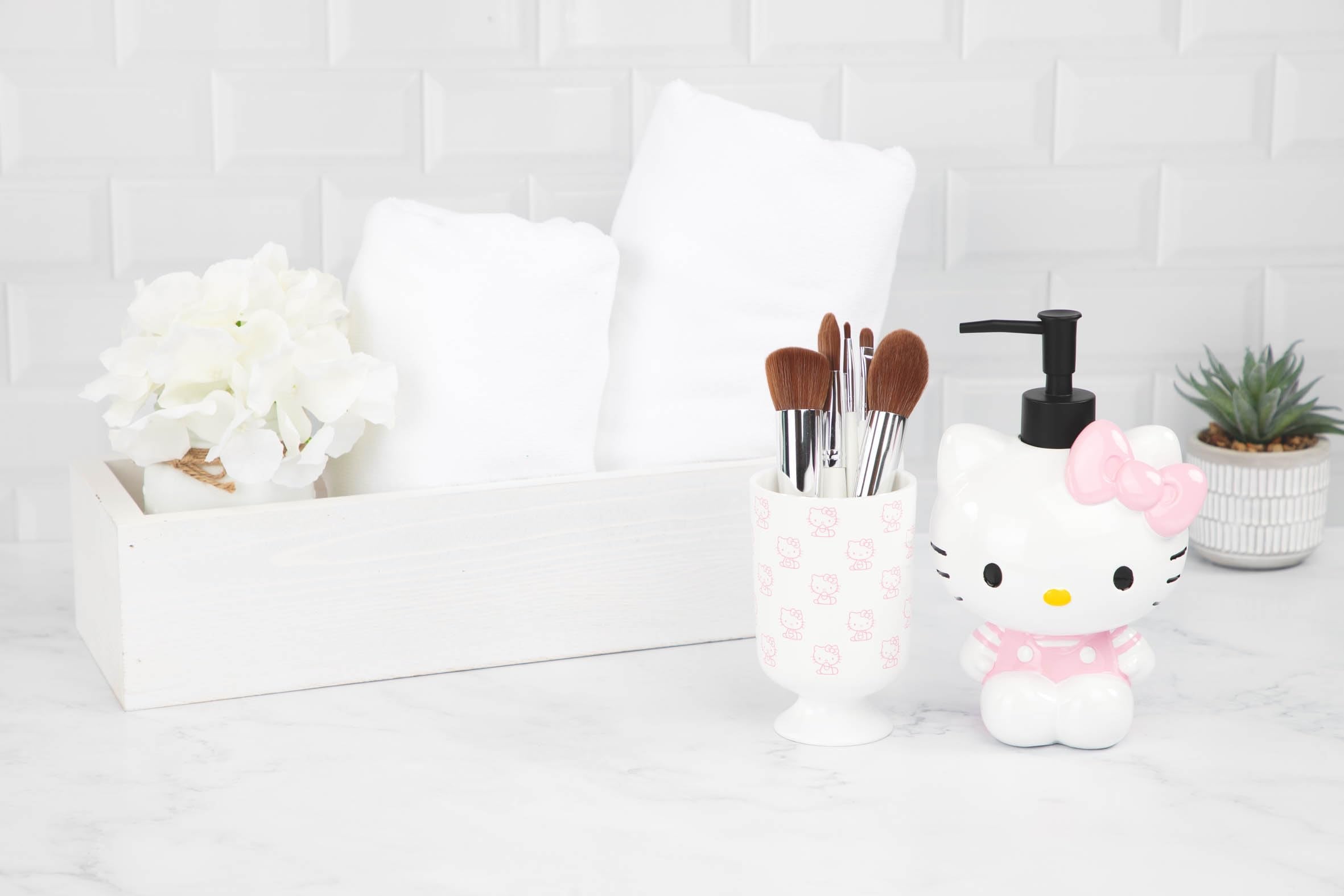 Hello Kitty Bathroom Tumbler - Pink & White Resin Toothbrush/Pencil Holder - Bathroom Accessory