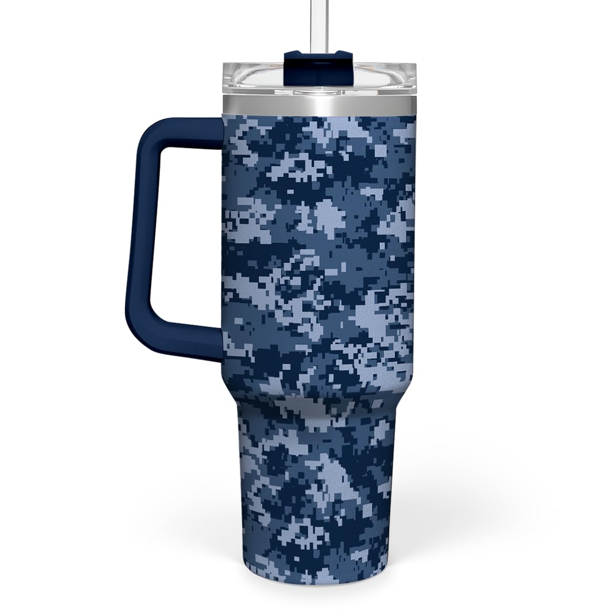 Camouflage Tumbler 40oz Stainless Steel Insulated with Lid & Straw, Camo Travel Mug Cup Gifts for Men Dad Husband Brother Grandp
