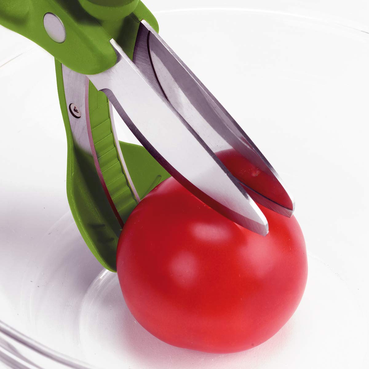 Trudeau Toss and Chop Salad Tongs, Stainless Steel, One Size, Green, Model 09610135