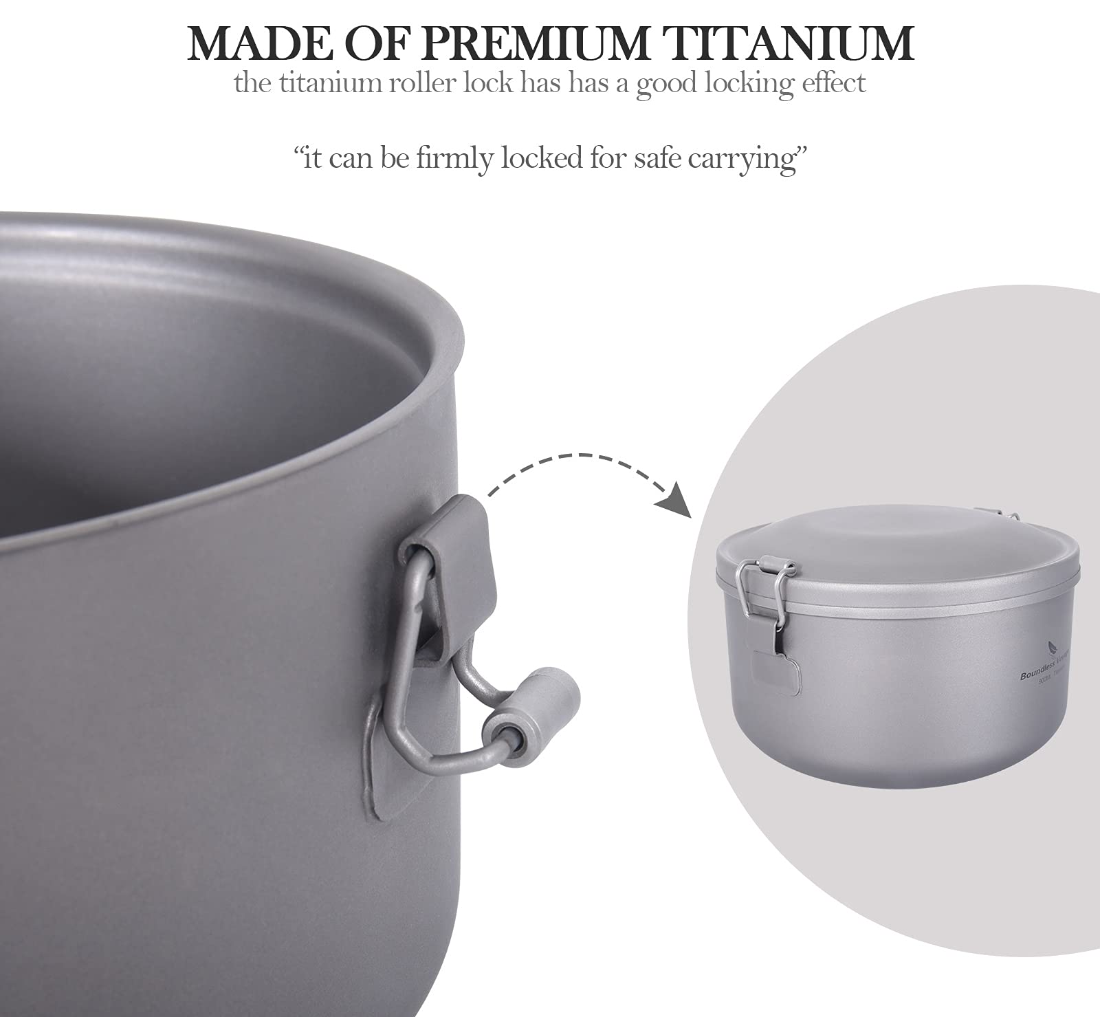 Boundless Voyage Outdoor Titanium Lunch Box Uncoated Bowls With Lid Separated Multi-Layer Office Worker Bento Box Ti1095T